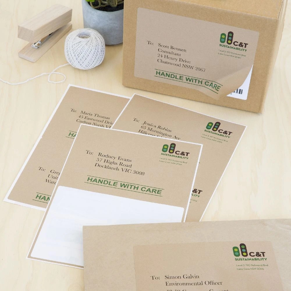 3 Avery 1UP A6 Inkjet Laser Shipping Labels Kraft 20 Sheets, 3 of 4