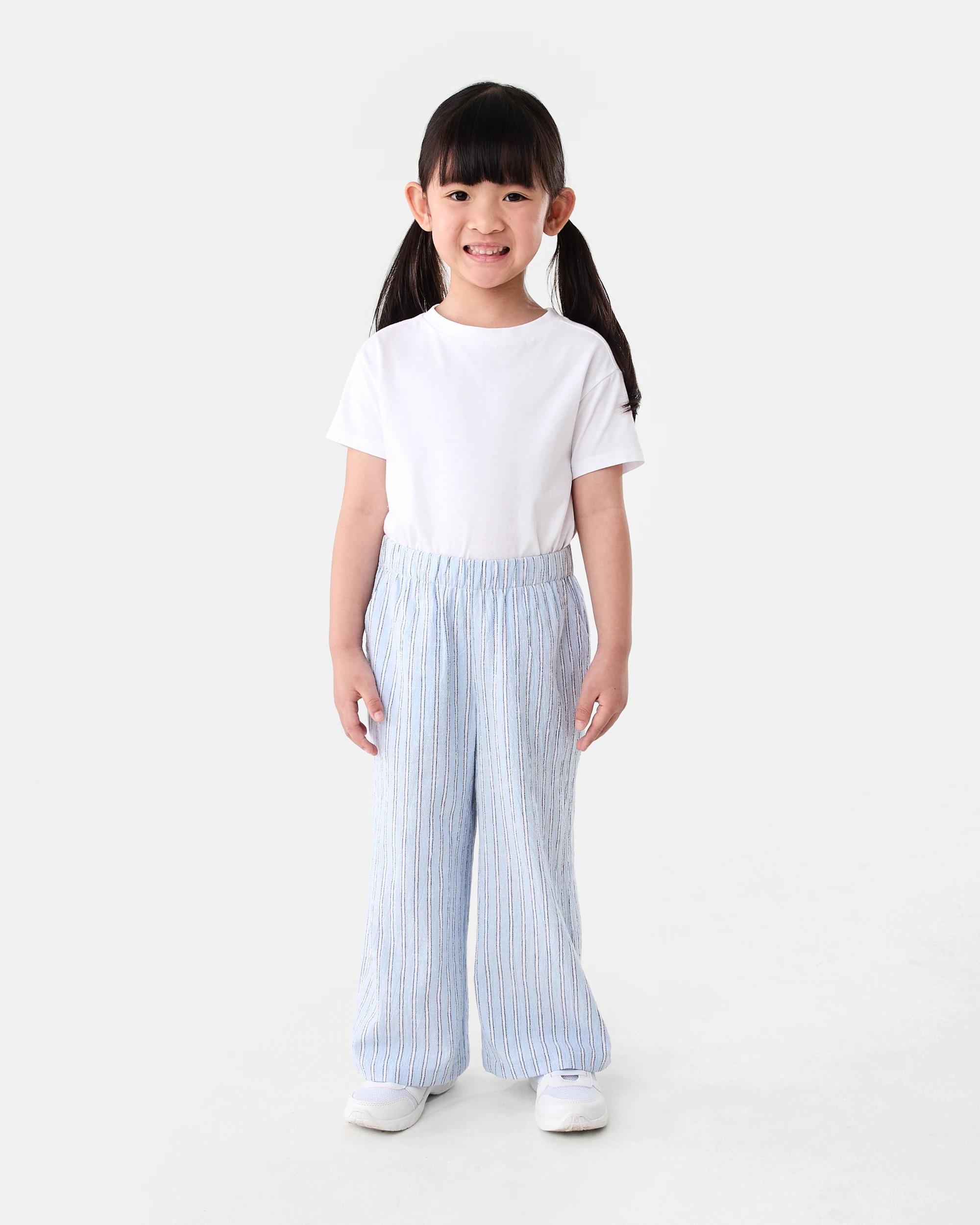 5 Woven Wide Leg Pants Blu Stripe, 5 of 6