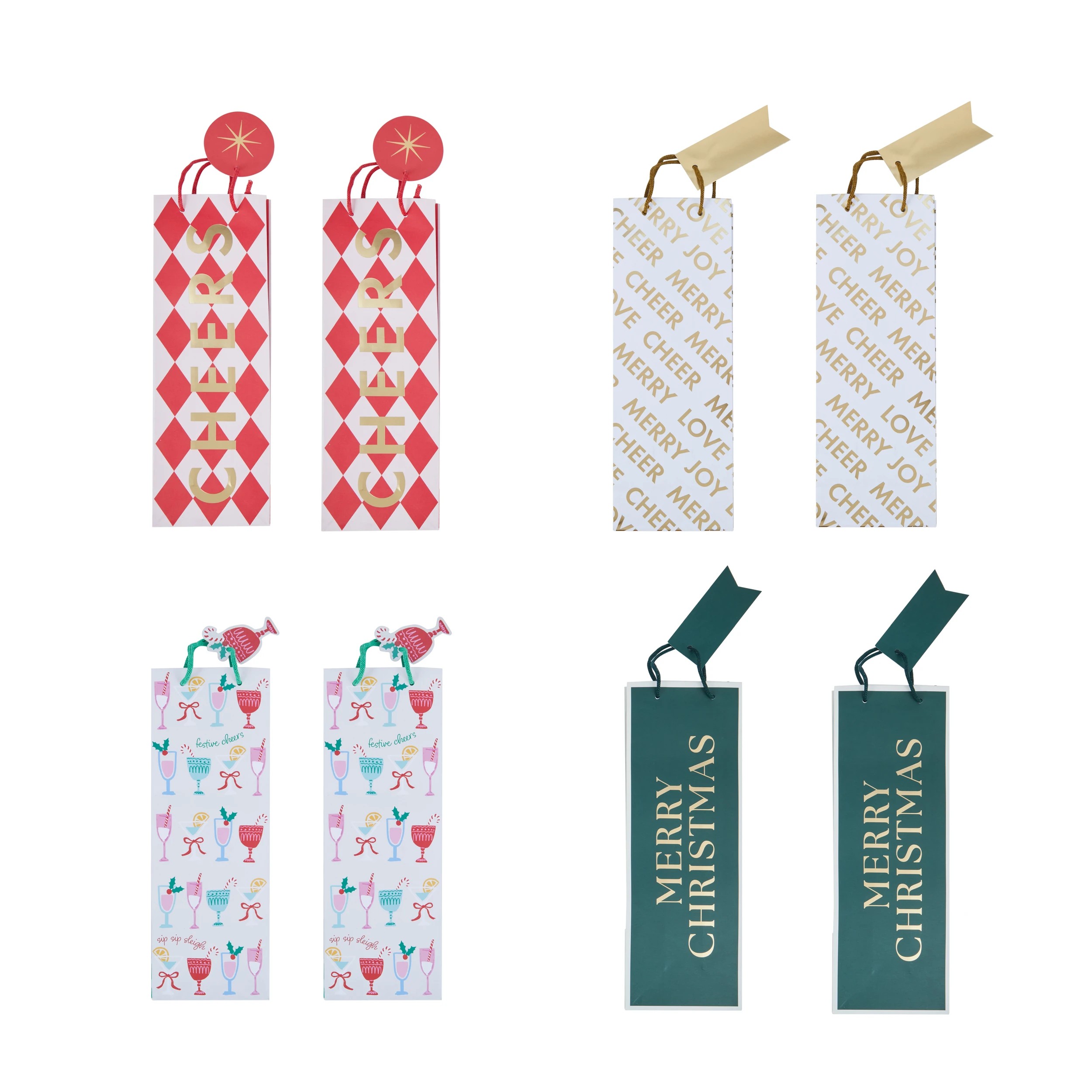 2 2 Pack Christmas Bottle Bags - Assorted, 2 of 9