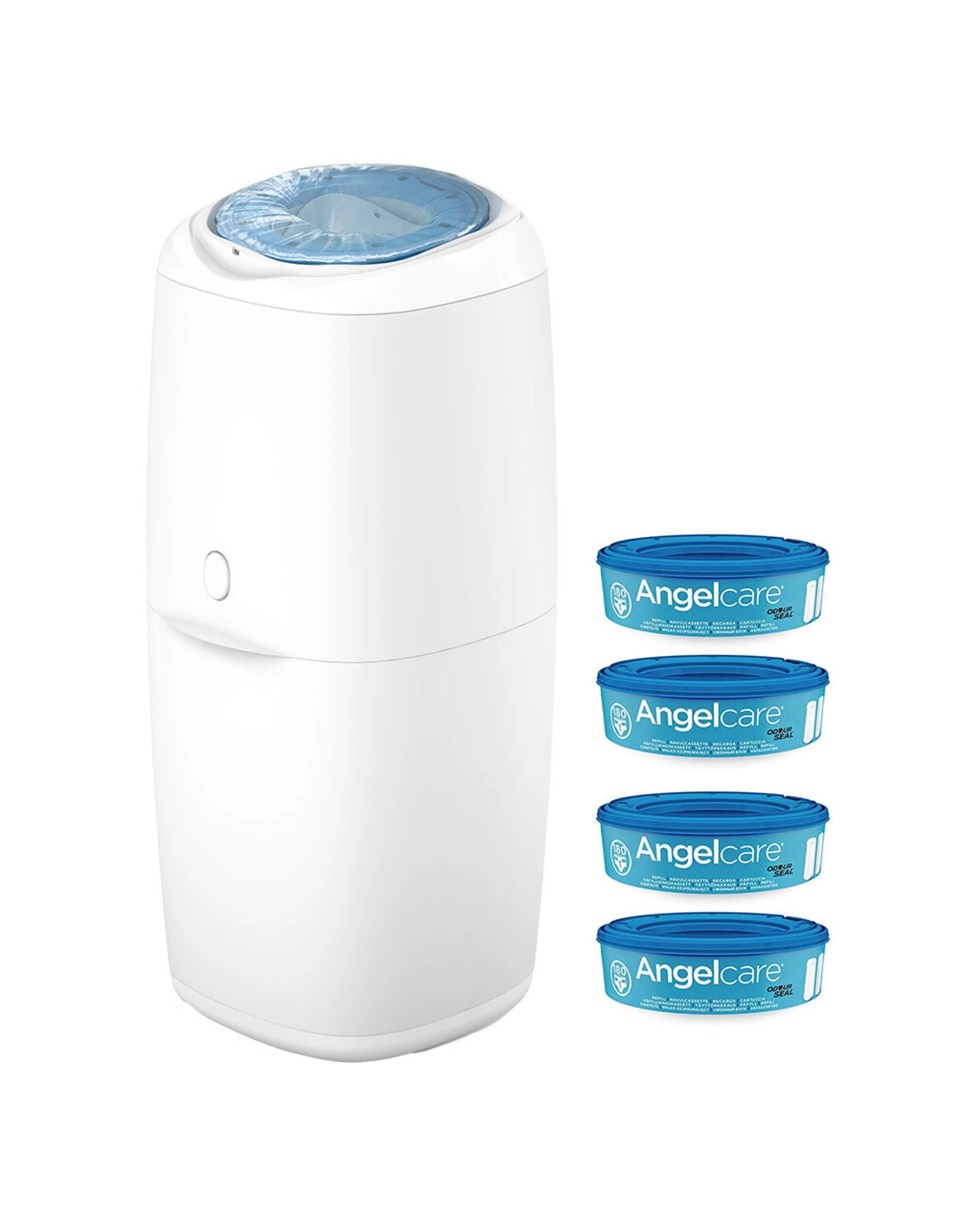 3 Angelcare Odour Seal Nappy Disposal System With 4 Refills 38 Nappy Capacity - Hygienic Bin One Handed Use
 - White, 3 of 6