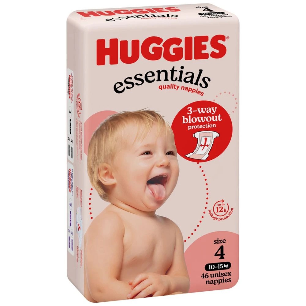 3 Huggies Essentials Nappies Toddler Size 4 46 Pack, 3 of 10