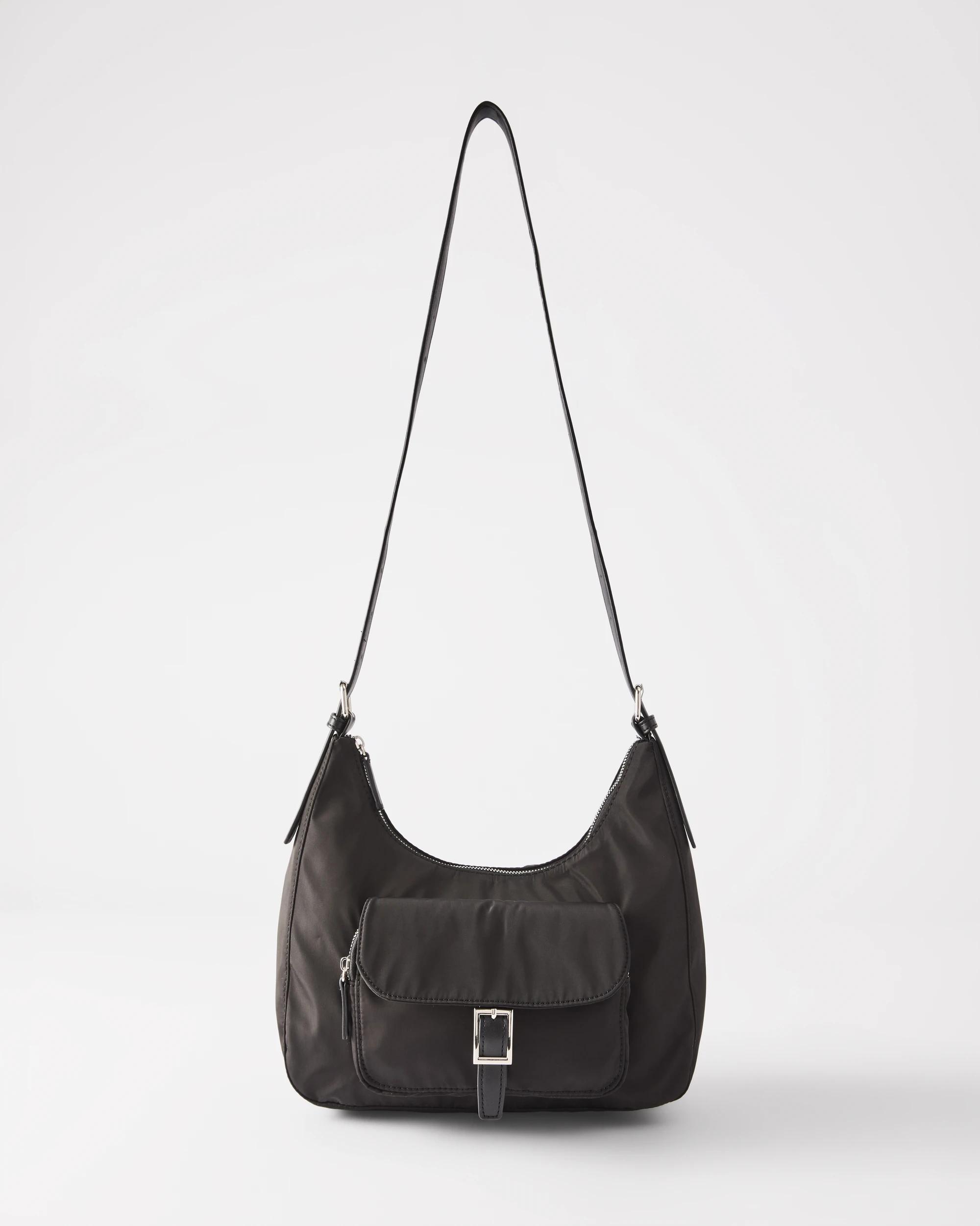 1 Nylon Pocket Crossbody Bag Black, 1 of 7