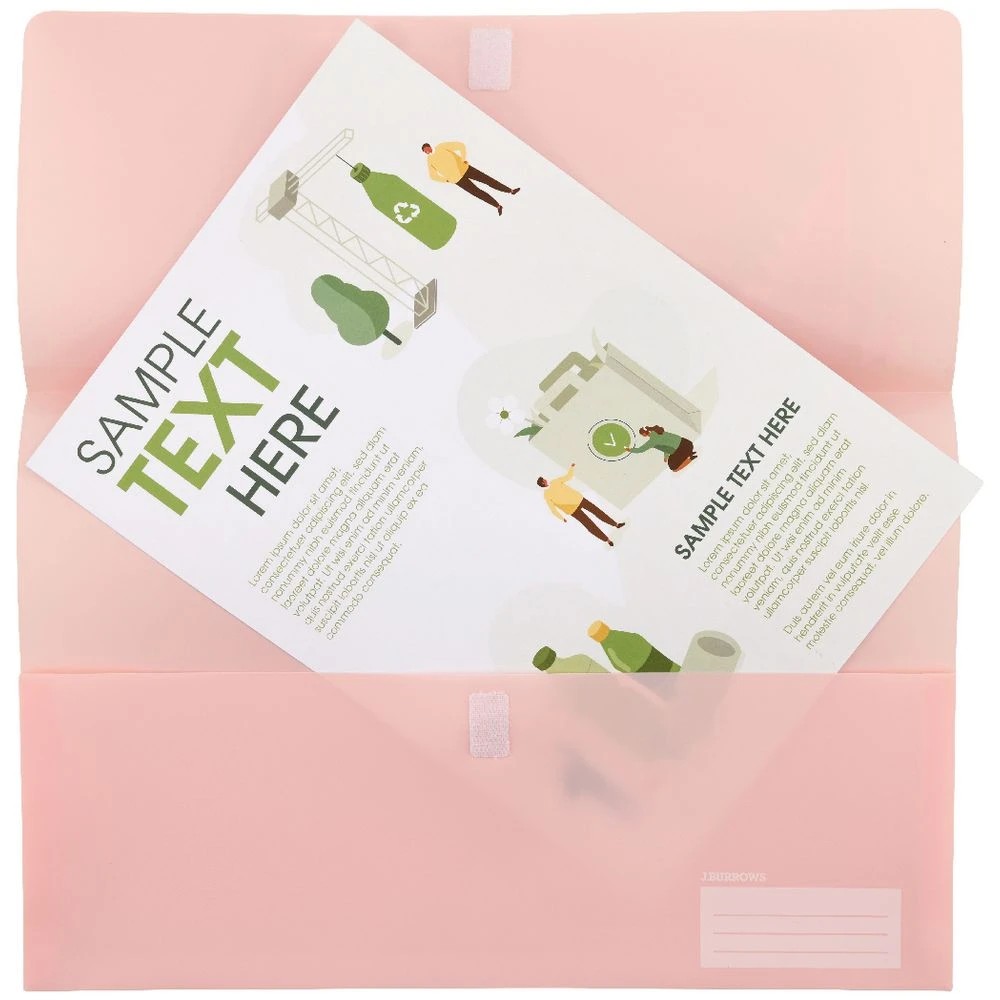 3 J.Burrows Foolscap Document Wallet Pink, 3 of 3