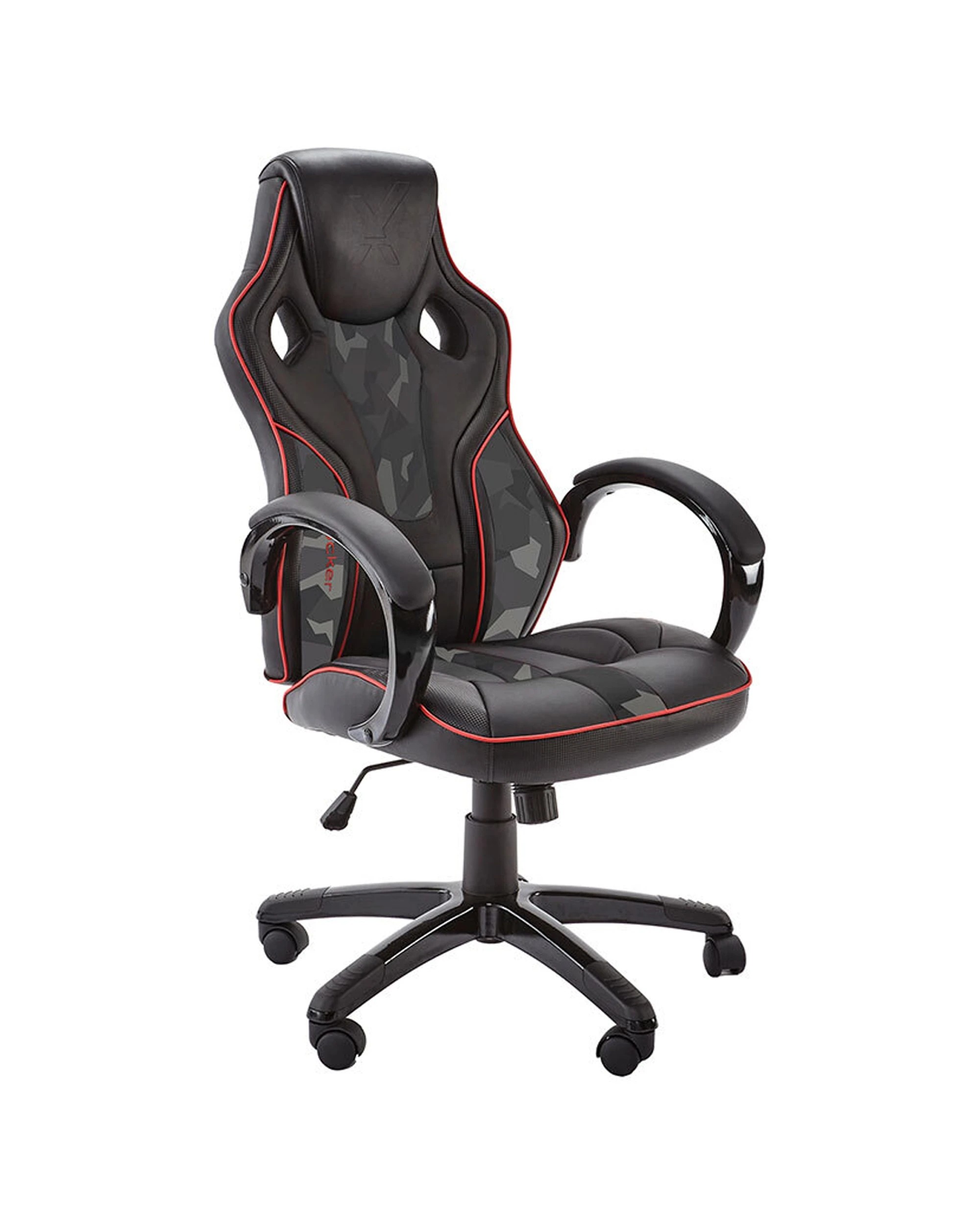 1 X Rocker Kratos Faux Leather Junior Ergonomic Office Gaming Chair Black
 - Red, 1 of 8