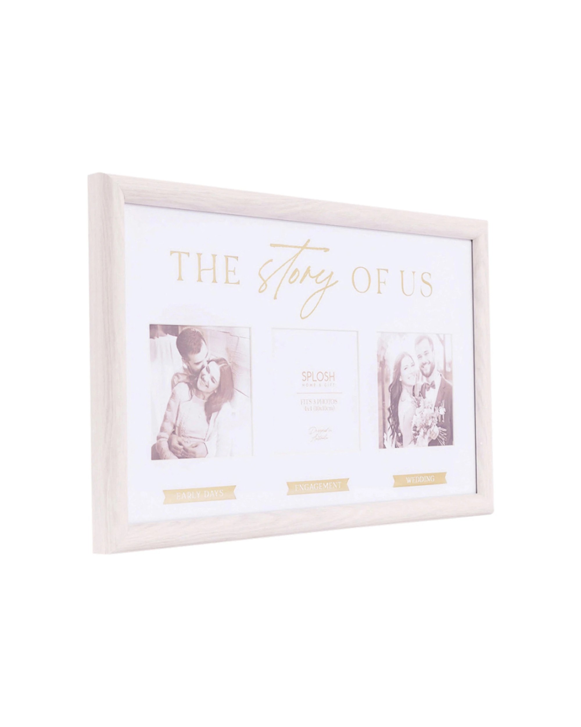1 Splosh Wedding Story Of Us 39.5x24.5cm Photo Frame Standing Tabletop Decor
 - Gold, 1 of 2