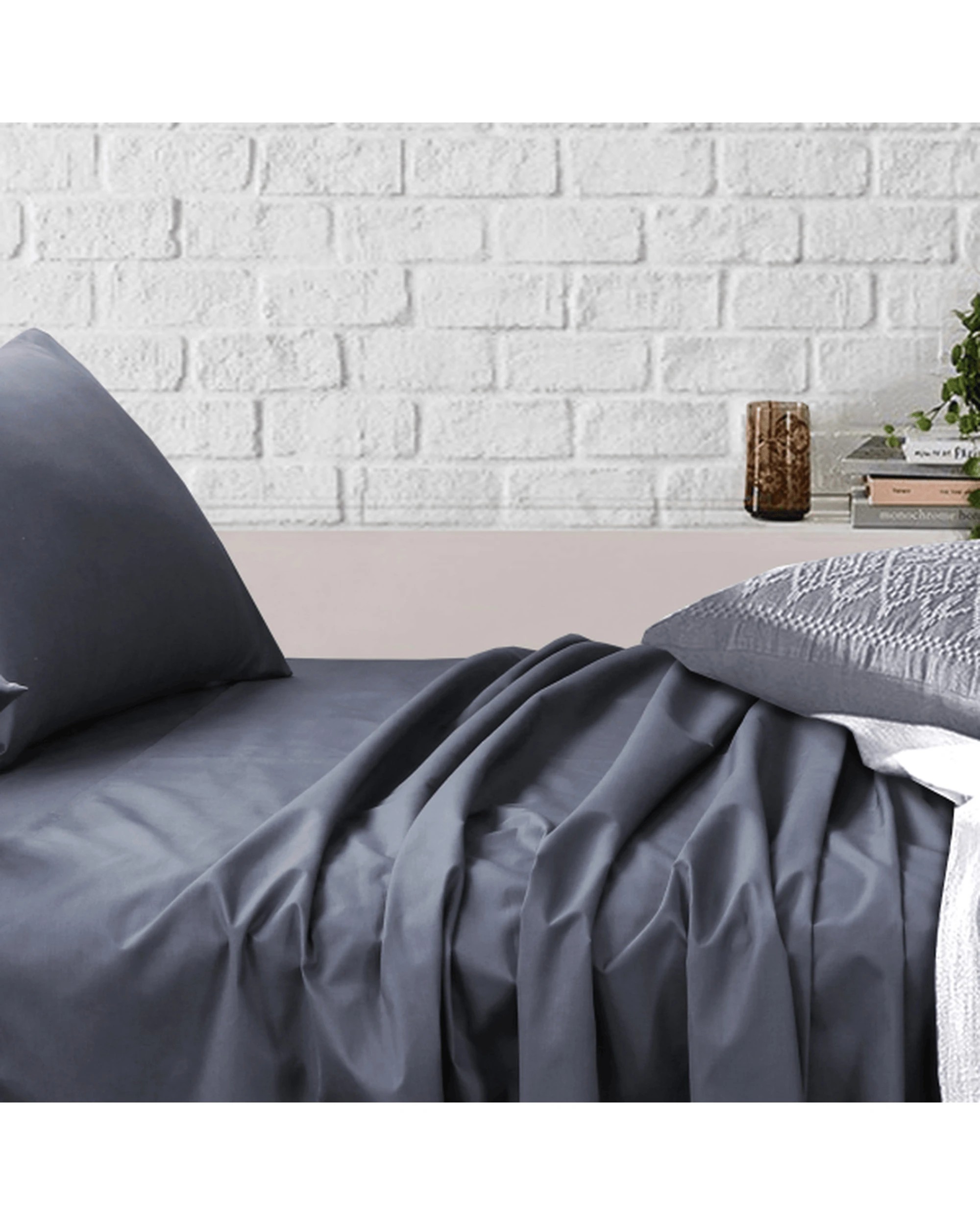 4 Amsons Bedsheets Set Flat & Fitted Sheets With Pillowcases - Single Bed - Charcoal, 4 of 7