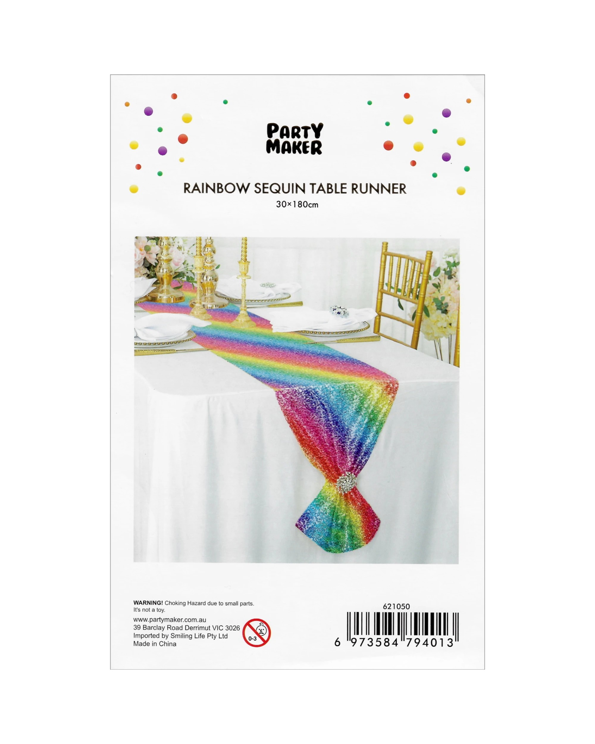 2 Partyrama Rainbow Sequin Table Runner 180cm - Rainbow, 2 of 2