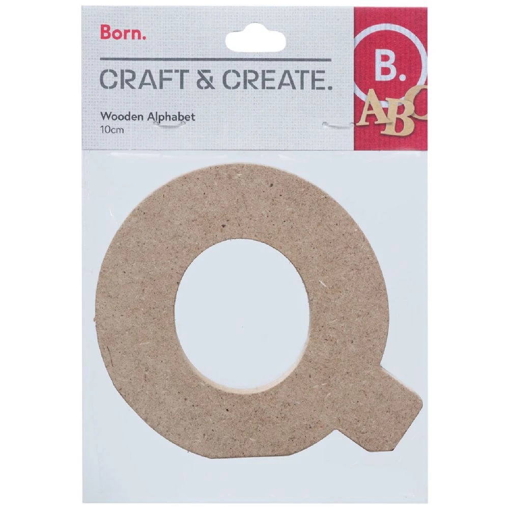 1 Born Wooden Alphabet Letter Q 10cm, 1 of 3