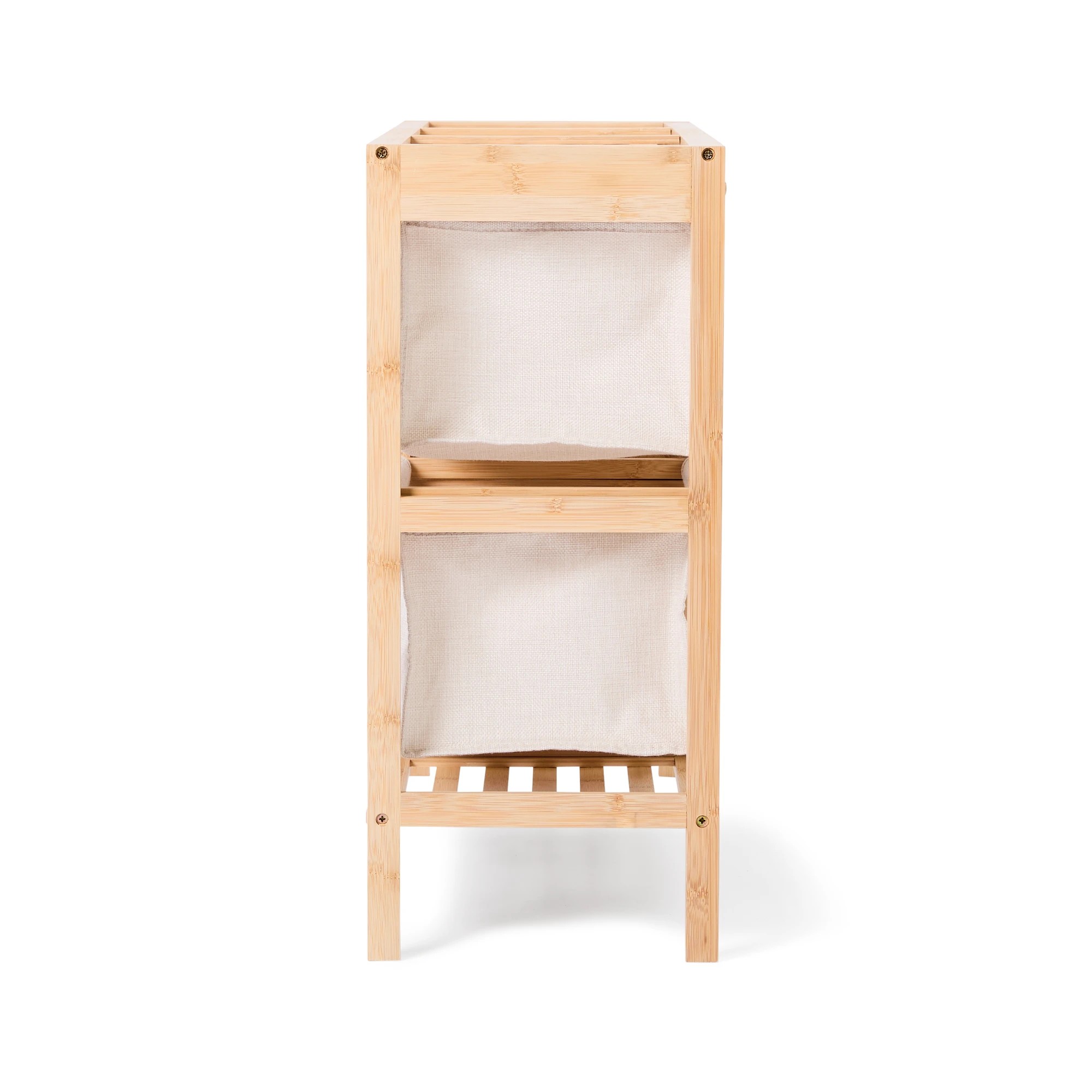 7 Linen Look Bamboo Shoe Storage with 2 Baskets, 7 of 10