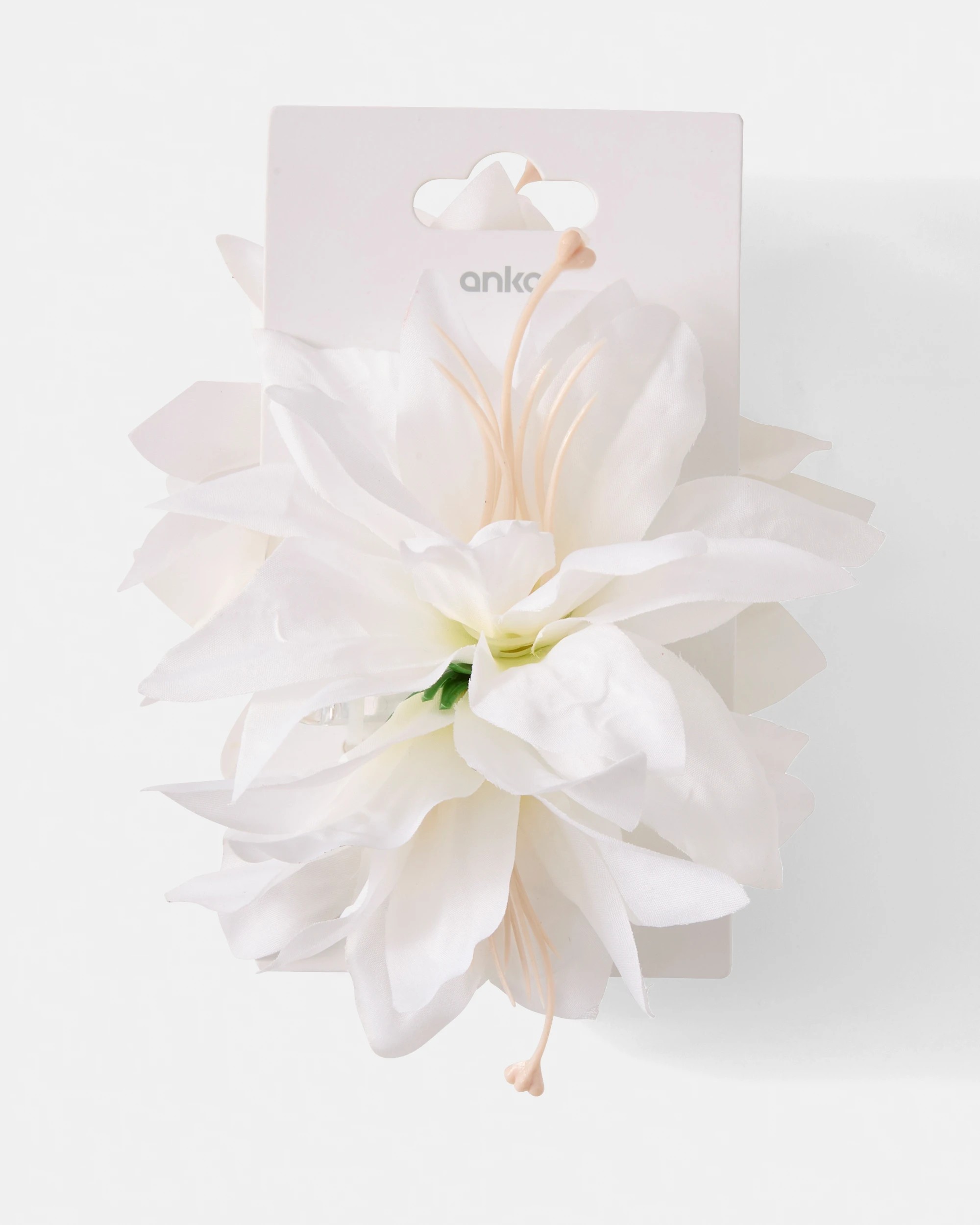 4 White Oversize Fabric Flower Claw Hair Clip, 4 of 4