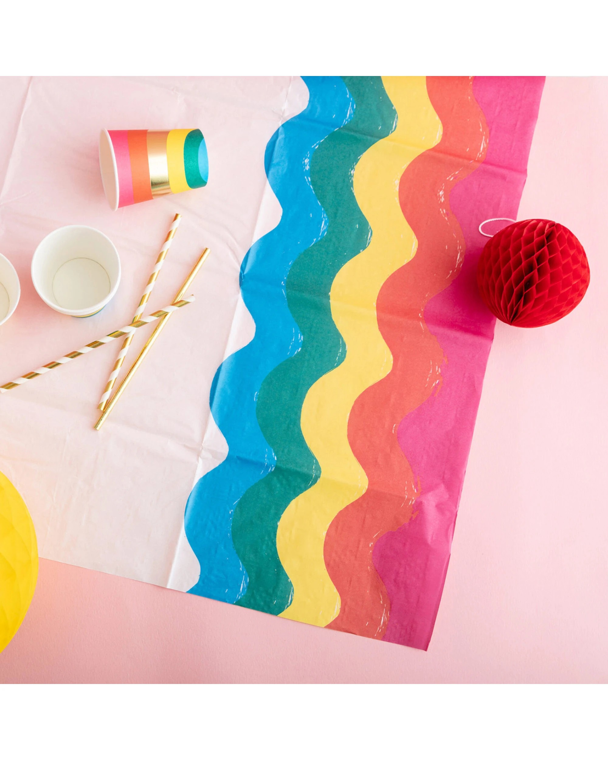 3 Talking Tables Rainbow Retro Paper Tablecloth - Multi, 3 of 5
