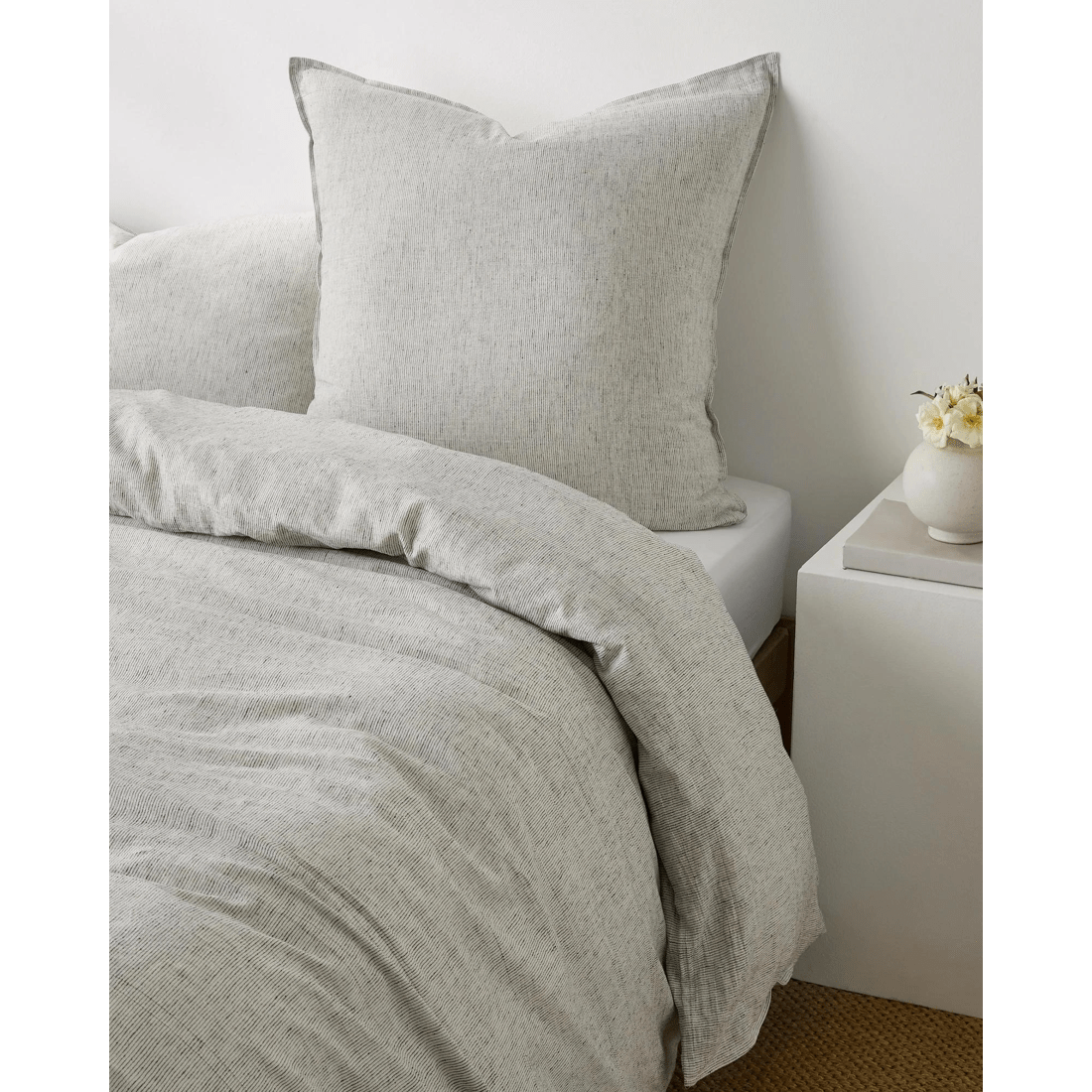 1 Target Brayden Stripe Linen/Cotton European Pillowcase - White, 1 of 2