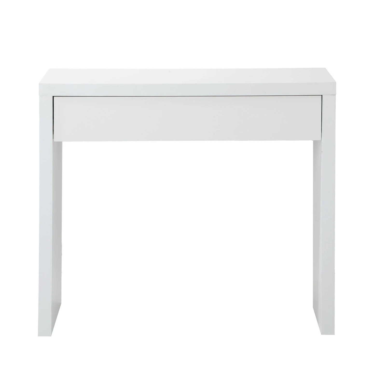 7 Oikiture Console Table Wood Sofa Table Hall Side Entry With Drawer
 - White, 7 of 10