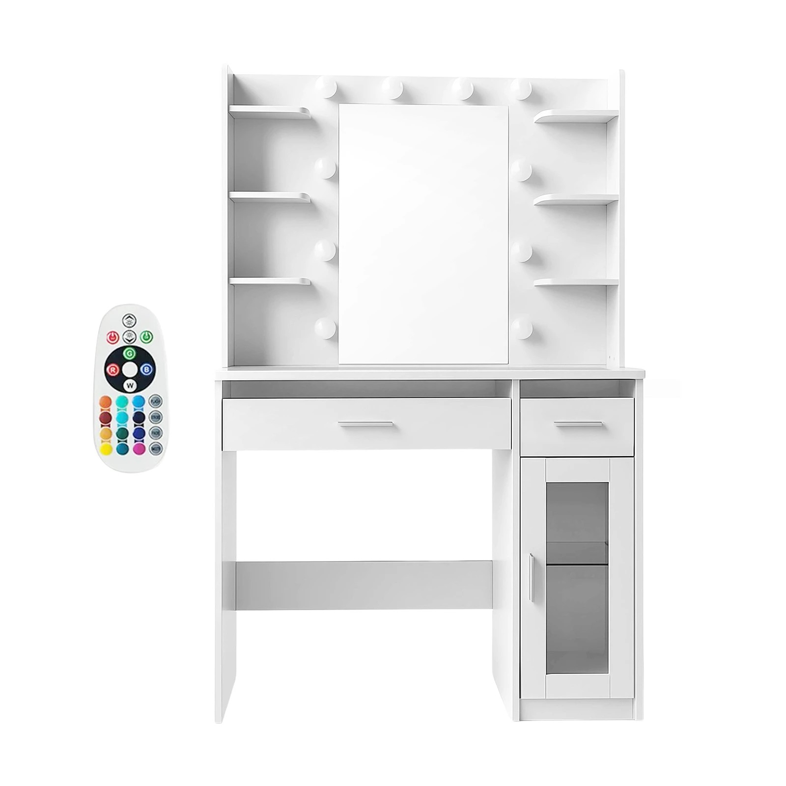 2 Ausway Hollywood Makeup Table Vanity Dresser Dressing 10 LED Lighted Mirror, 2 of 5