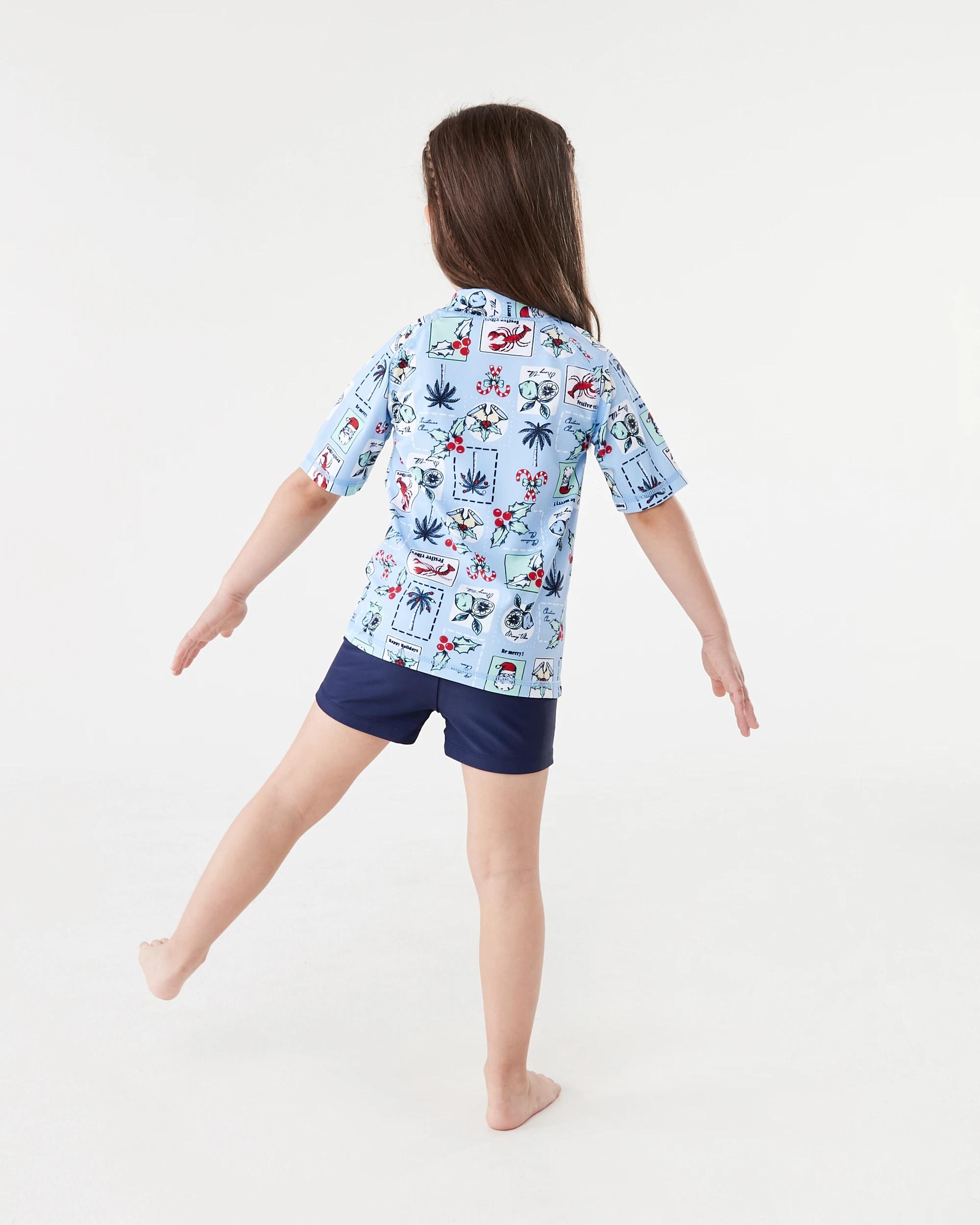 7 Christmas Print Rash Vest Blue Food, 7 of 7