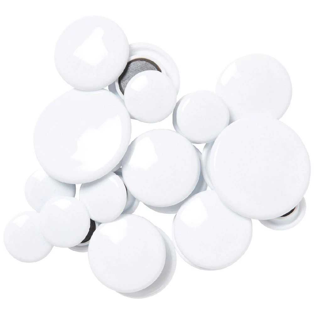 1 J.Burrows Round Magnets White 45 Pack, 1 of 3