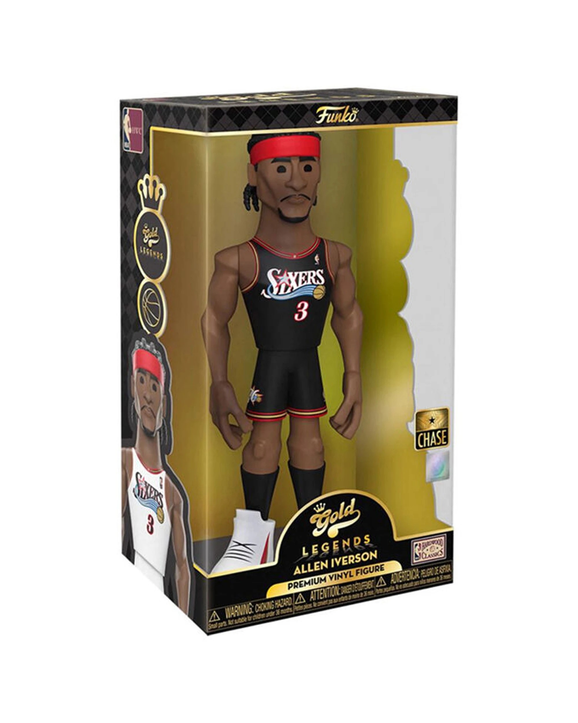 4 NBA Basketball Gold Premium Figure Toy 12In Allen Iverson Funko Collectible - White, 4 of 5