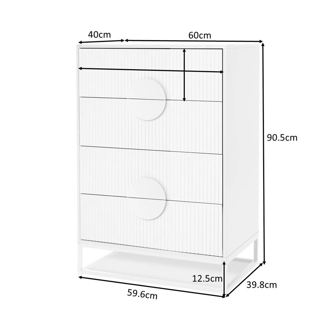 9 Stevie 4 Drawer Chest - White, 9 of 9