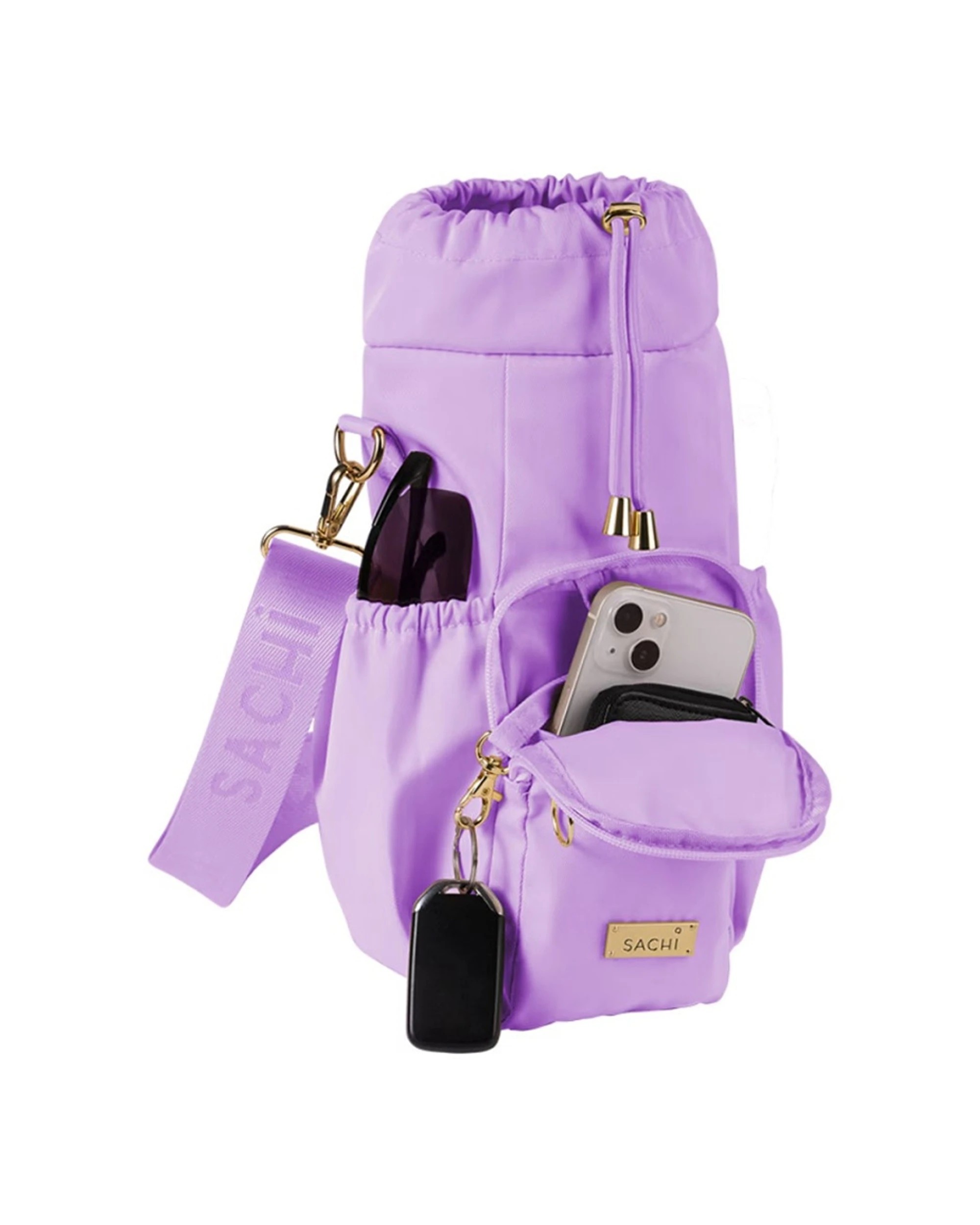 7 Sachi Crossbody Insulated Bottle Bag Adjustable Strap Drawstring Orchid - Purple, 7 of 7