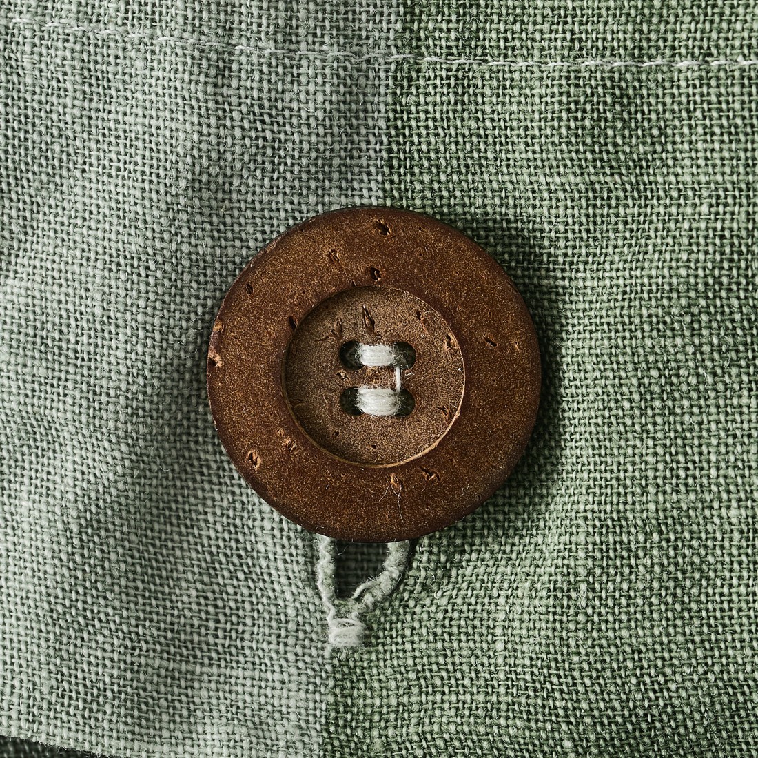 5 Stripe Linen Cotton Quilt Cover Set - Queen Bed, Green, 5 of 7