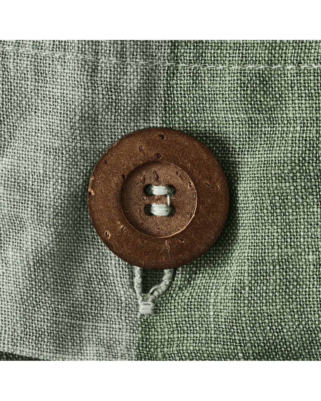 5 Stripe Linen Cotton Quilt Cover Set - Queen Bed, Green, 5 of 7