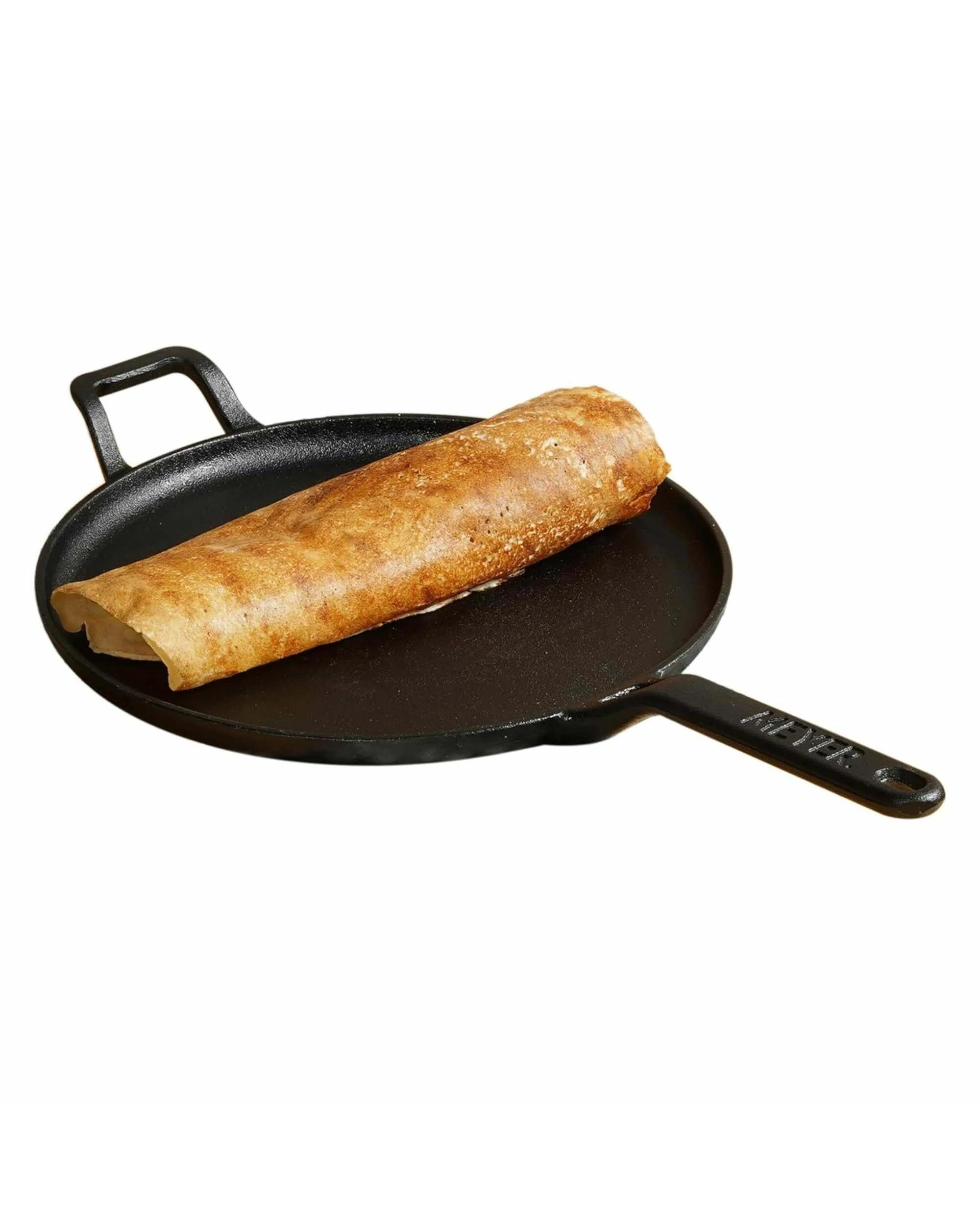 2 Meyer Pre-Seasoned Cast Iron Induction Tawa 28cm - Black, 2 of 2
