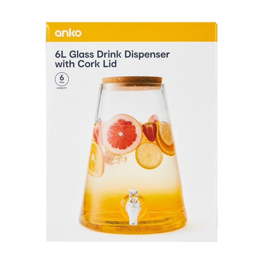 7 6L Glass Drink Dispenser with Cork Lid, 7 of 7