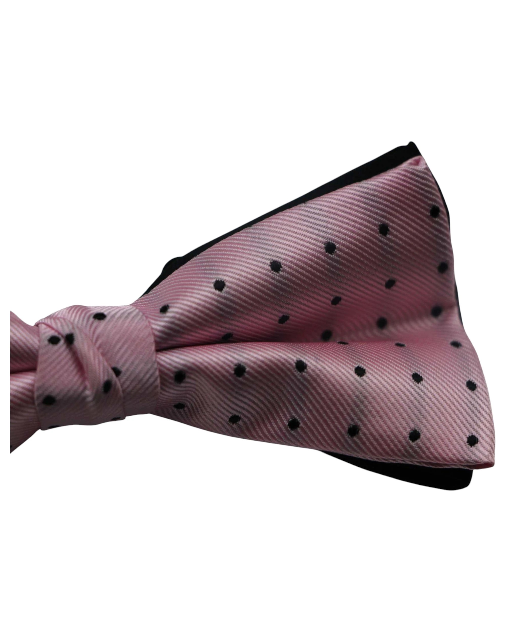 2 Zasel Mens Pink With Black Polka Dot Patterned Bow Tie - Multi, 2 of 4