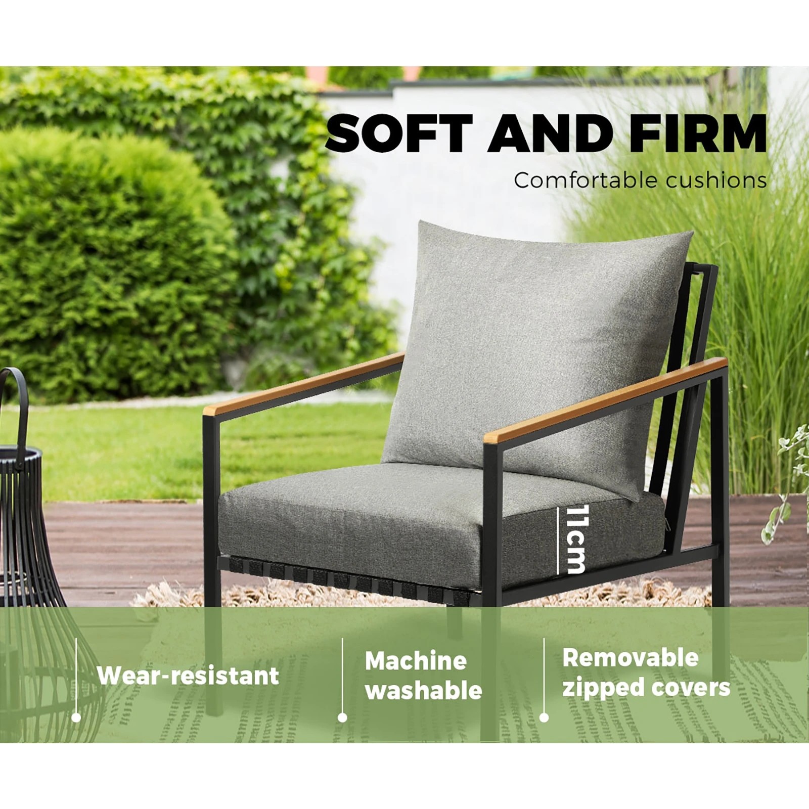 5 Livsip Outdoor Furniture 3 Piece Setting Garden Bistro Set Dining Chairs Patio
 - Multi, 5 of 10