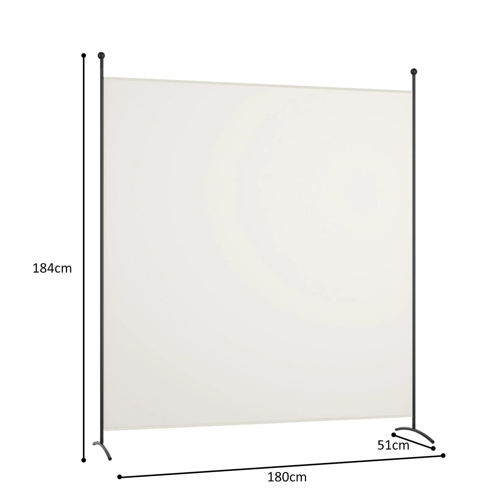 3 Costway 1 Panel Room Divider Partition Stand Privacy Screen Wall Home Office - White, 3 of 3