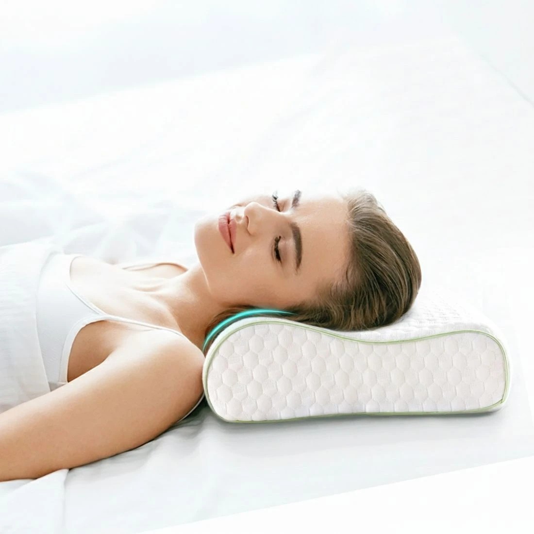 3 Giselle Memory Foam Pillow Contour Neck - White, 3 of 5
