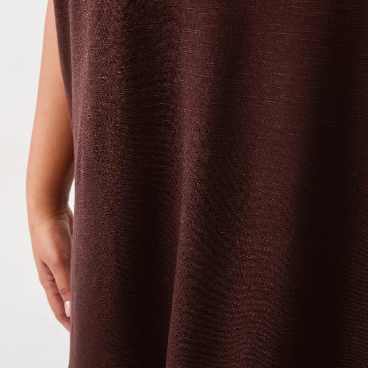 6 Curve Short Sleeve Slub Round Neck T-shirt Bnt Mroon, 6 of 6