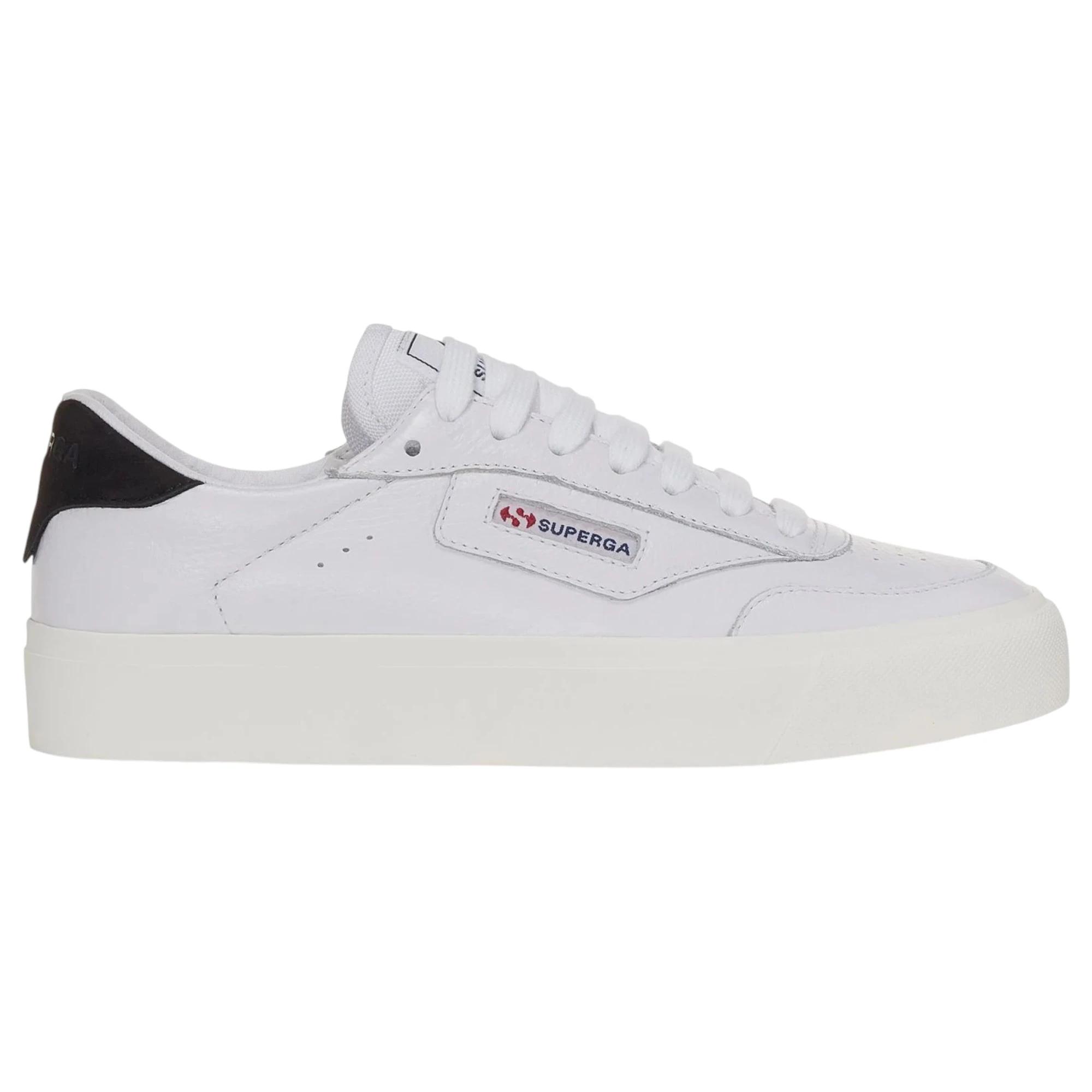 1 Superga Unisex 3843 Court White/ Black Multi Casual Shoes WHITE/BLACK, 1 of 5