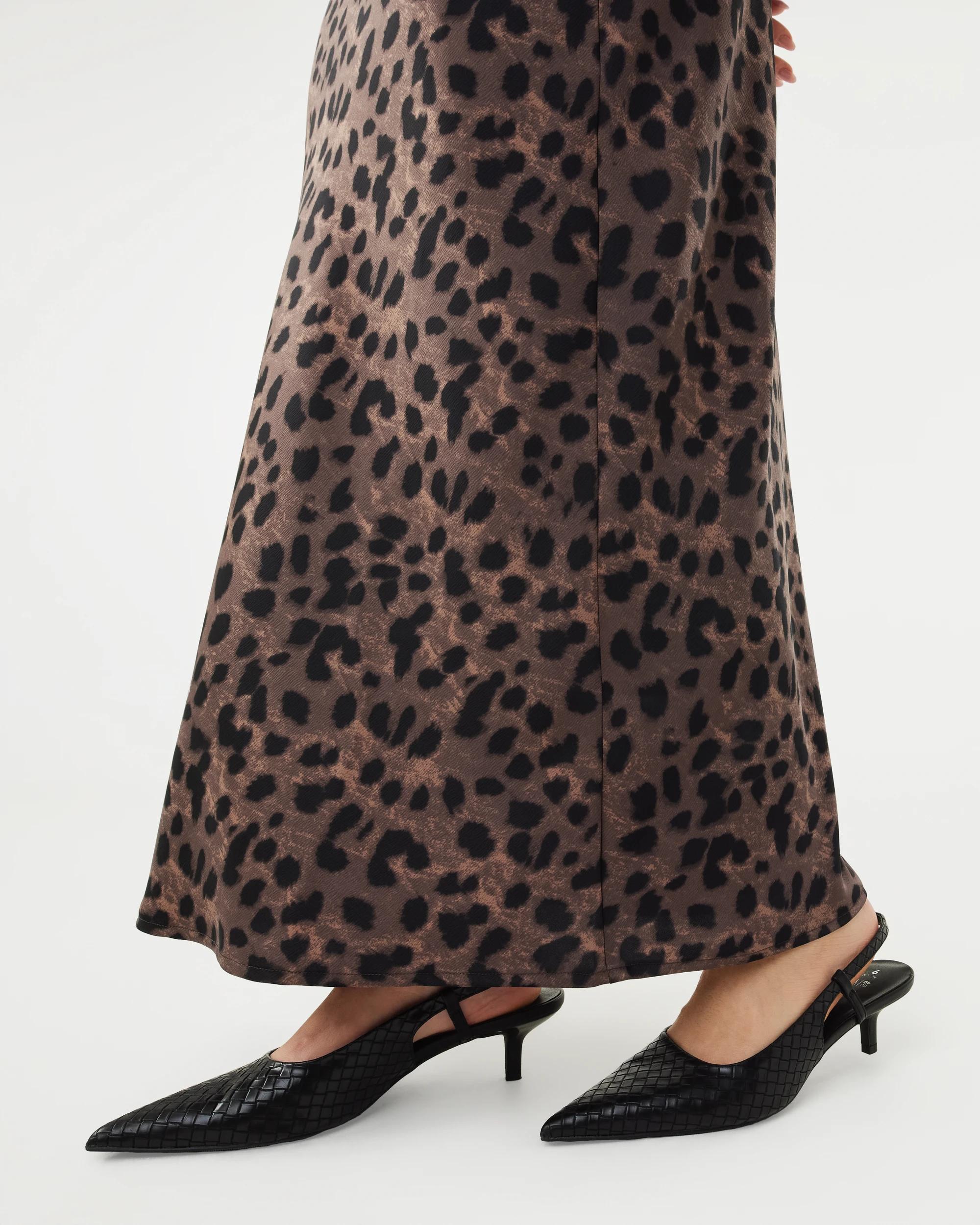 6 Satin Slip Skirt Choc Leo, 6 of 7