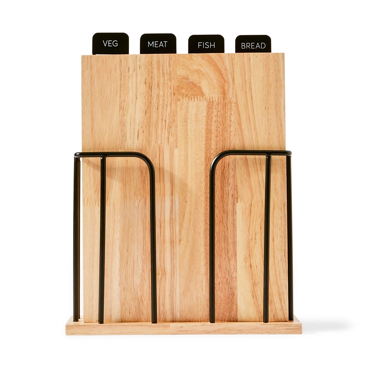 3 Set of 4 Wood Cutting Boards with Stand, 3 of 10
