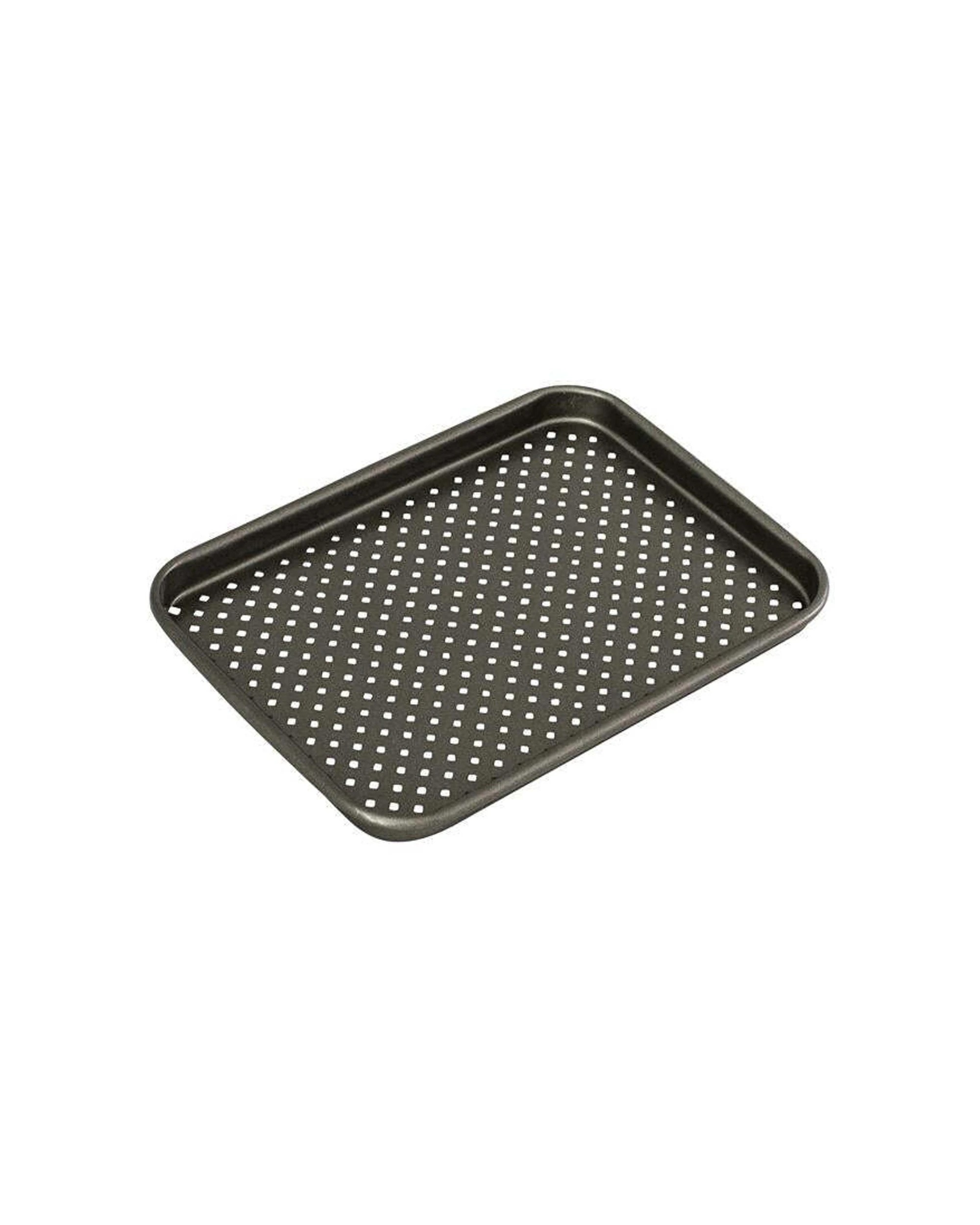 1 Bakemaster Perfect Crust Baking Tray Carbon Steel Perforated Small Non-Stik - Grey, 1 of 1