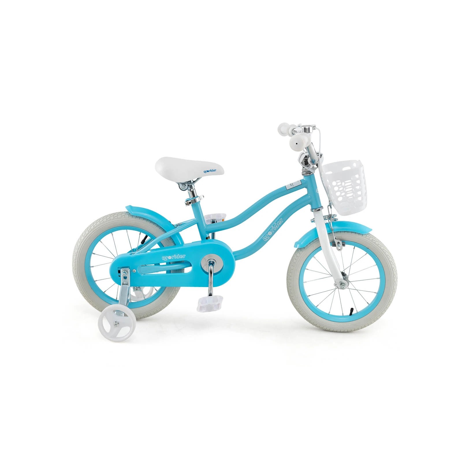 1 Costway 36cm Kids Bike Ride On Bicycle w/Detachable Training Wheels & Adjustable Saddle Balance Bike - Blue, 1 of 1