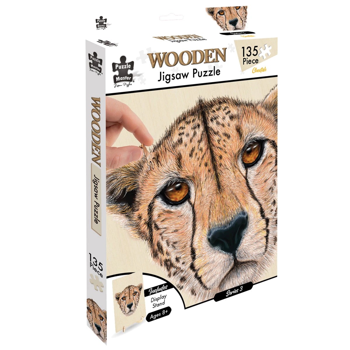 1 Puzzle Master 135 Piece Wooden Jigsaw Puzzle, Cheetah, 1 of 5