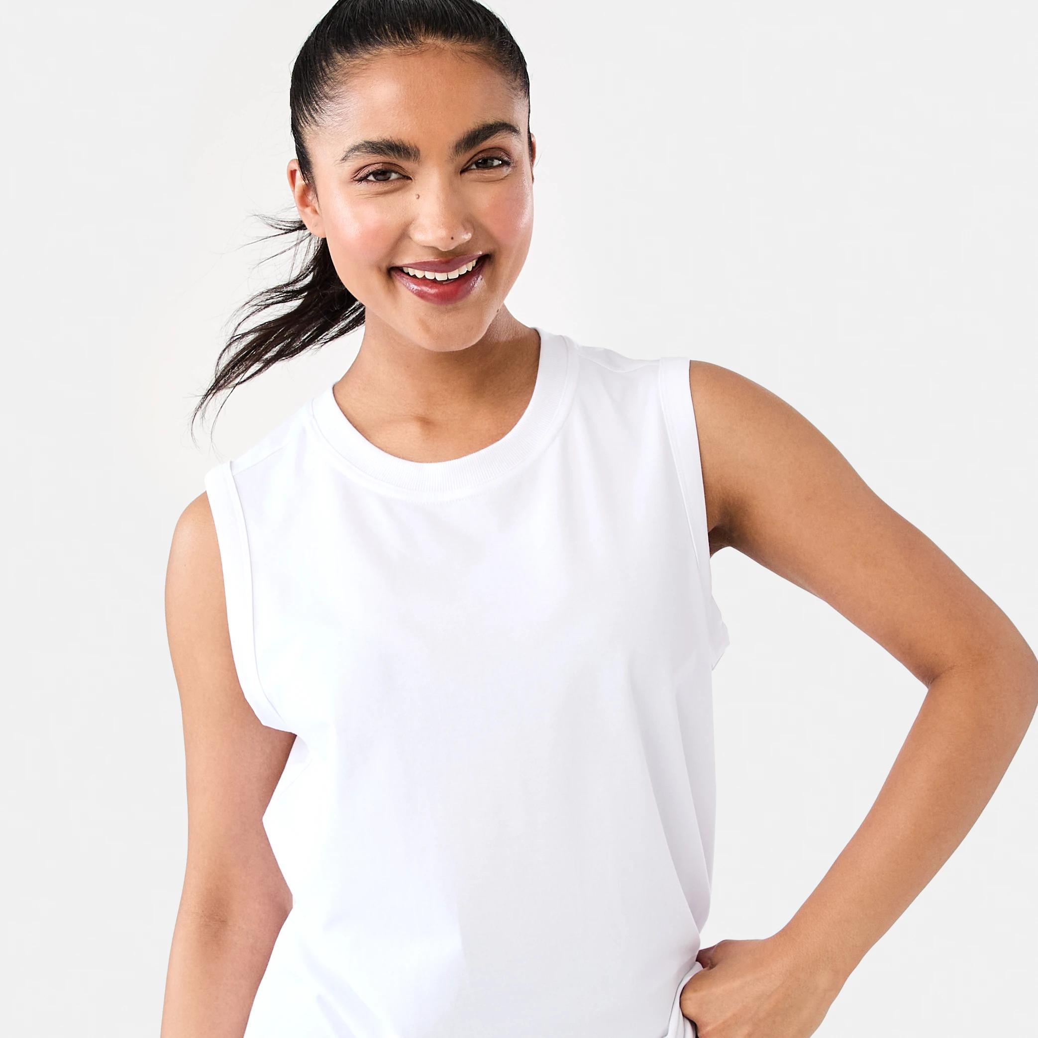 5 Active Womens Muscle Tank White, 5 of 8