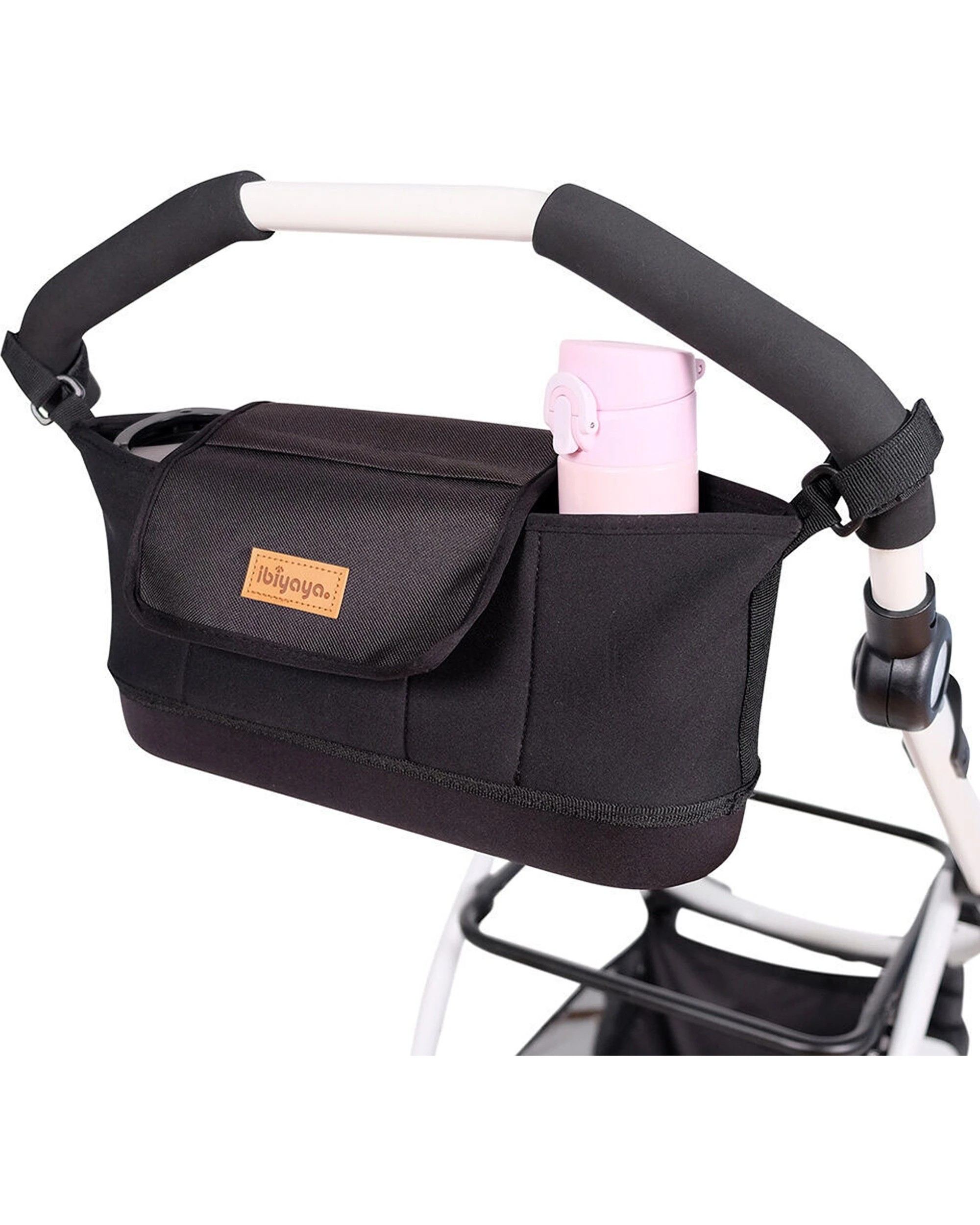 2 Ibiyaya Stroller Organiser Storage Bag Pet Travel Accessory Durable Fabric - Black, 2 of 4