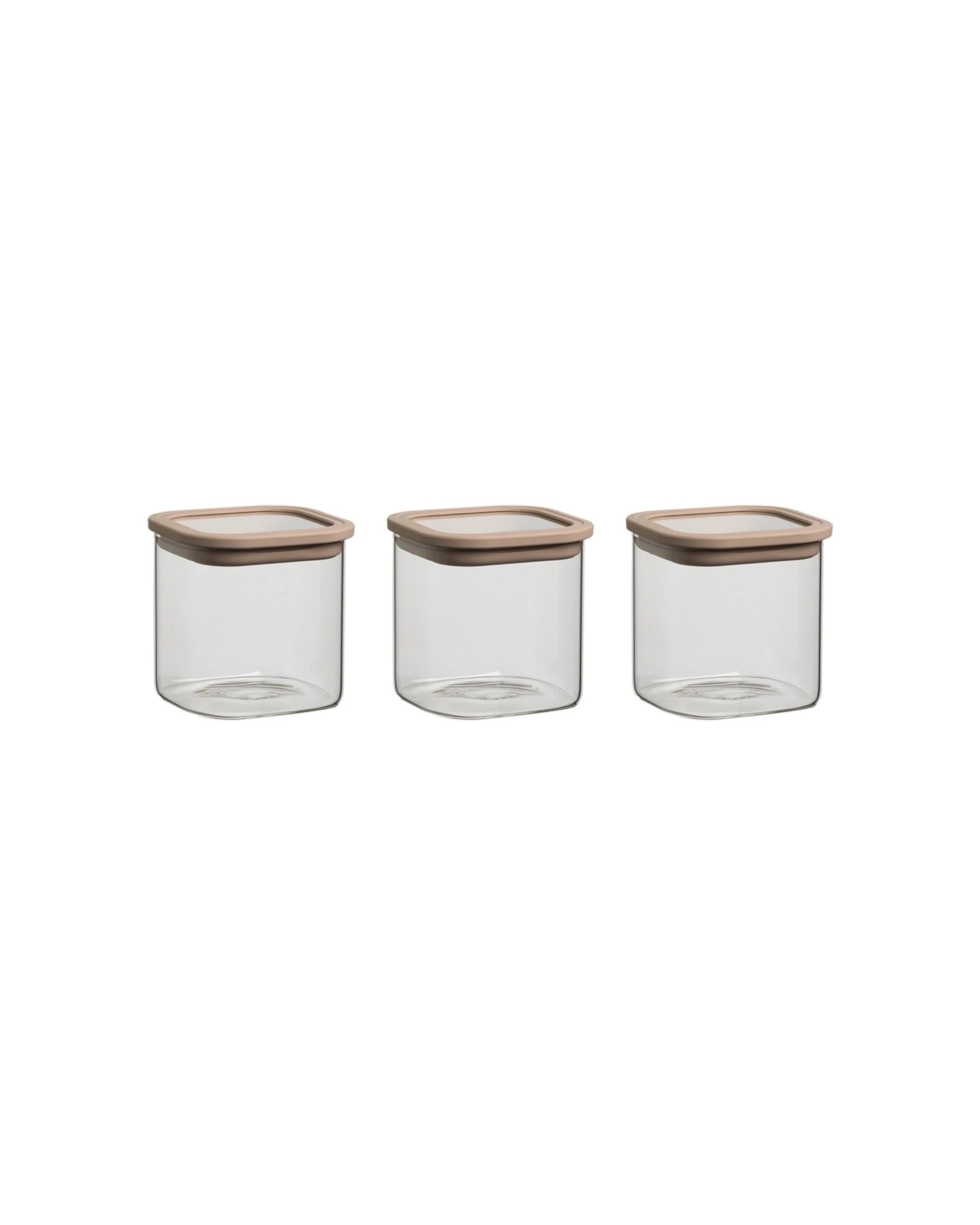 1 Ecology 3pc Store Square Canister with Lid Set - Clear, 1 of 3