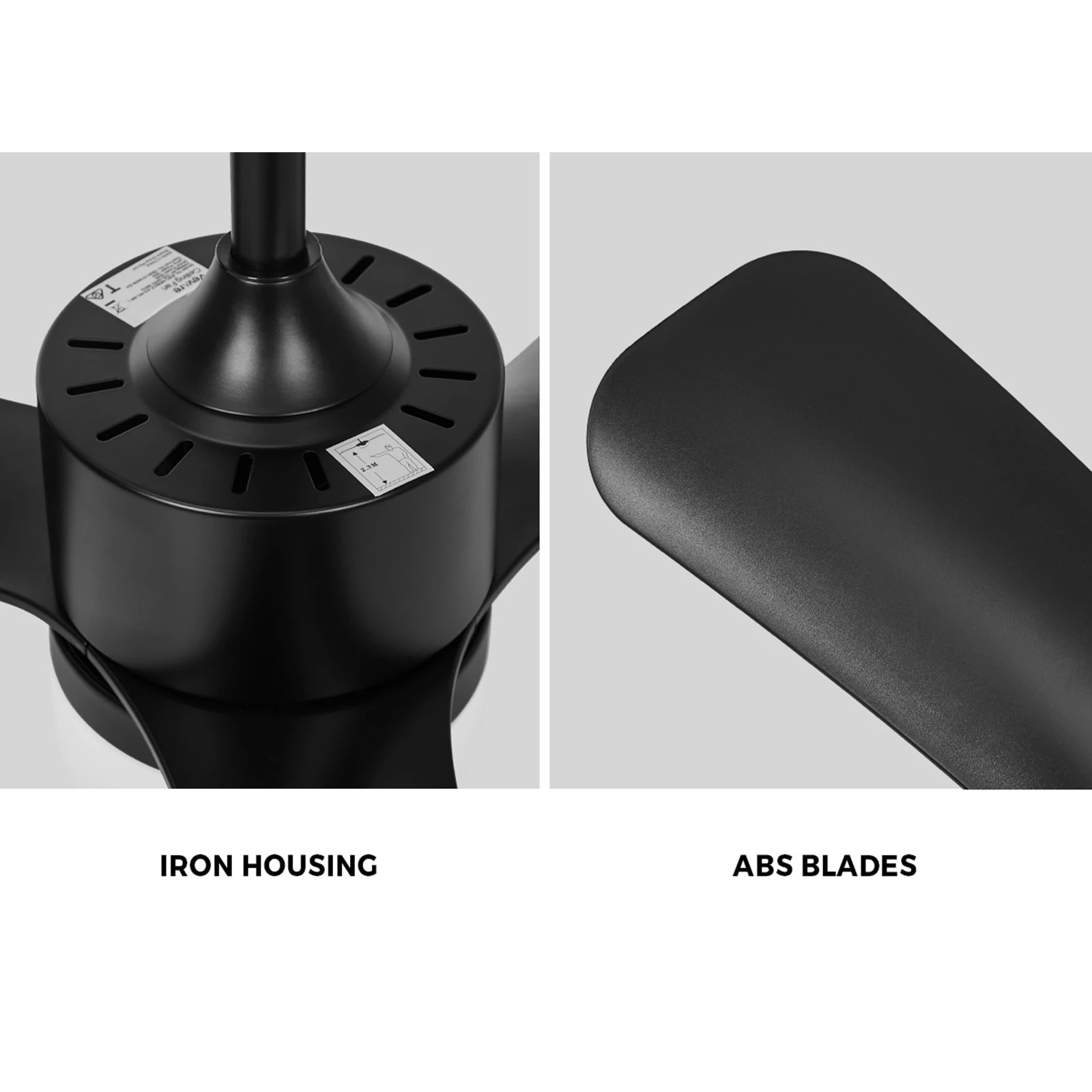 8 Vevare 52" Ceiling Fan With LED Light DC Motor 5 Speed Fans Remote Control - Black, 8 of 10