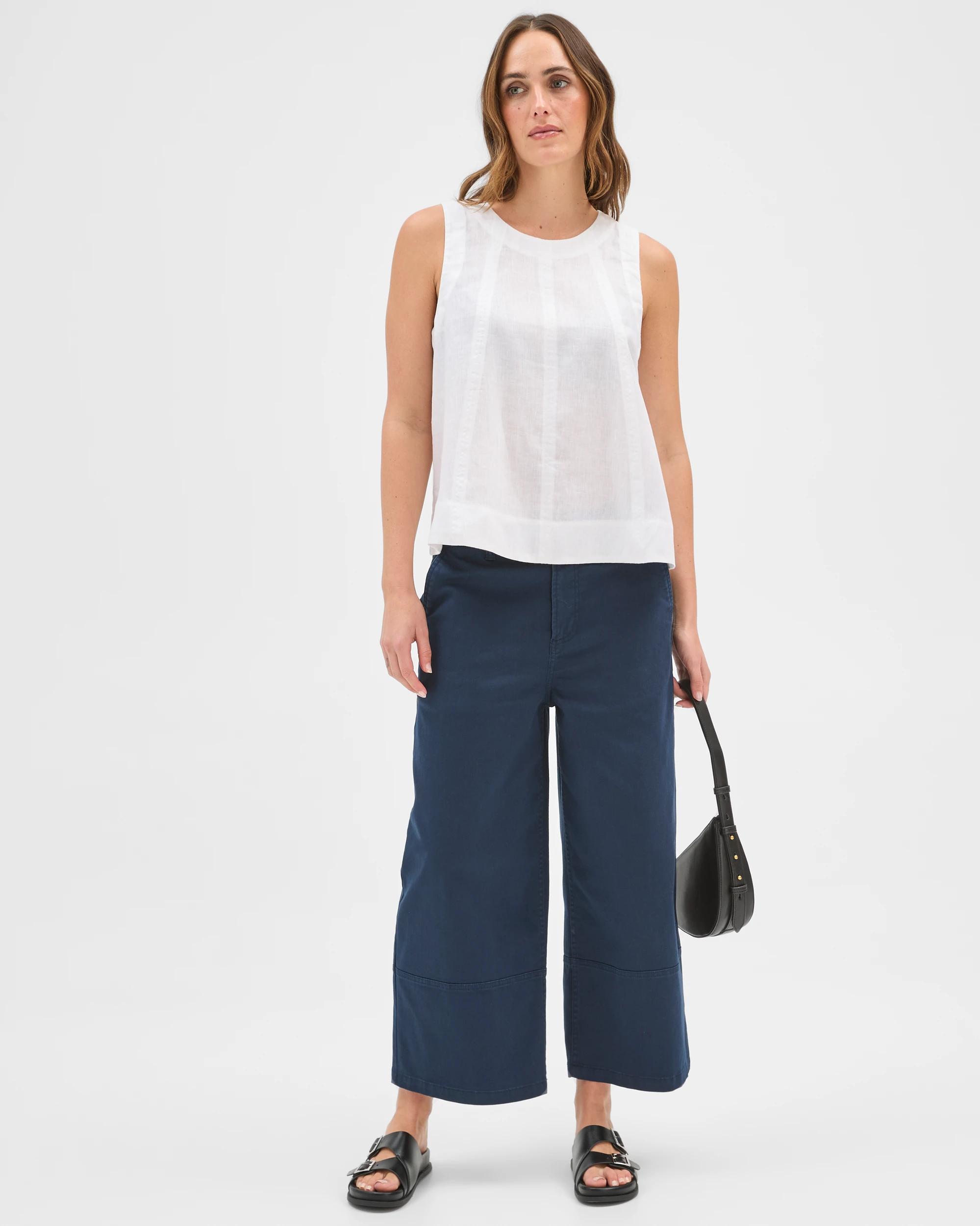 2 Target Woman European Linen Swing Tank Top WHITE, 2 of 6