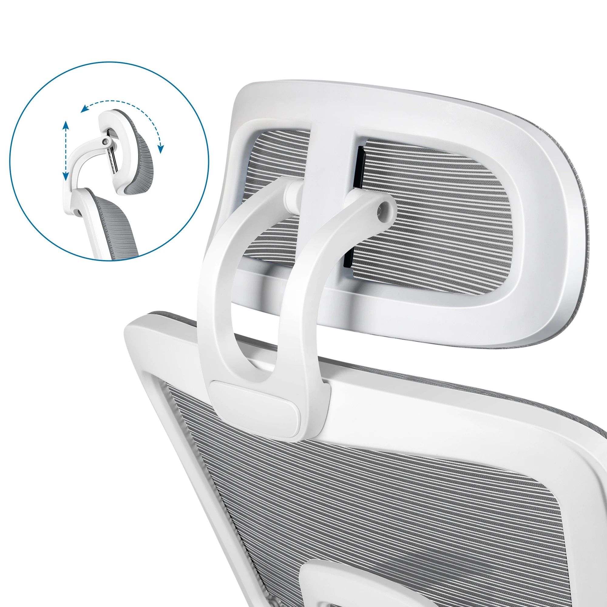 5 Alfordson Mesh Office Chair Racing Ergonomic Executive Computer Recliner Work - White Grey, 5 of 10