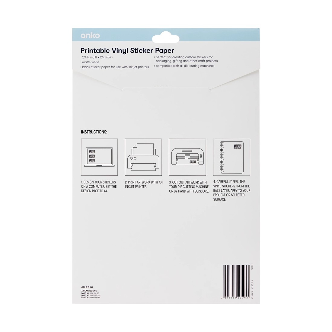 4 8 Pack Printable Vinyl Sticker Paper, 4 of 4