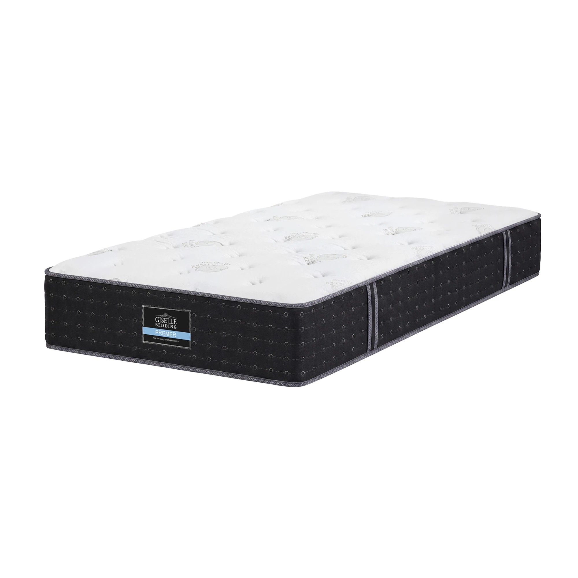 2 Giselle Bedding Single Reversible Spring Mattress Cashmere Cover Gel Foam Firm 35cm - King Single Bed - Multi, 2 of 10
