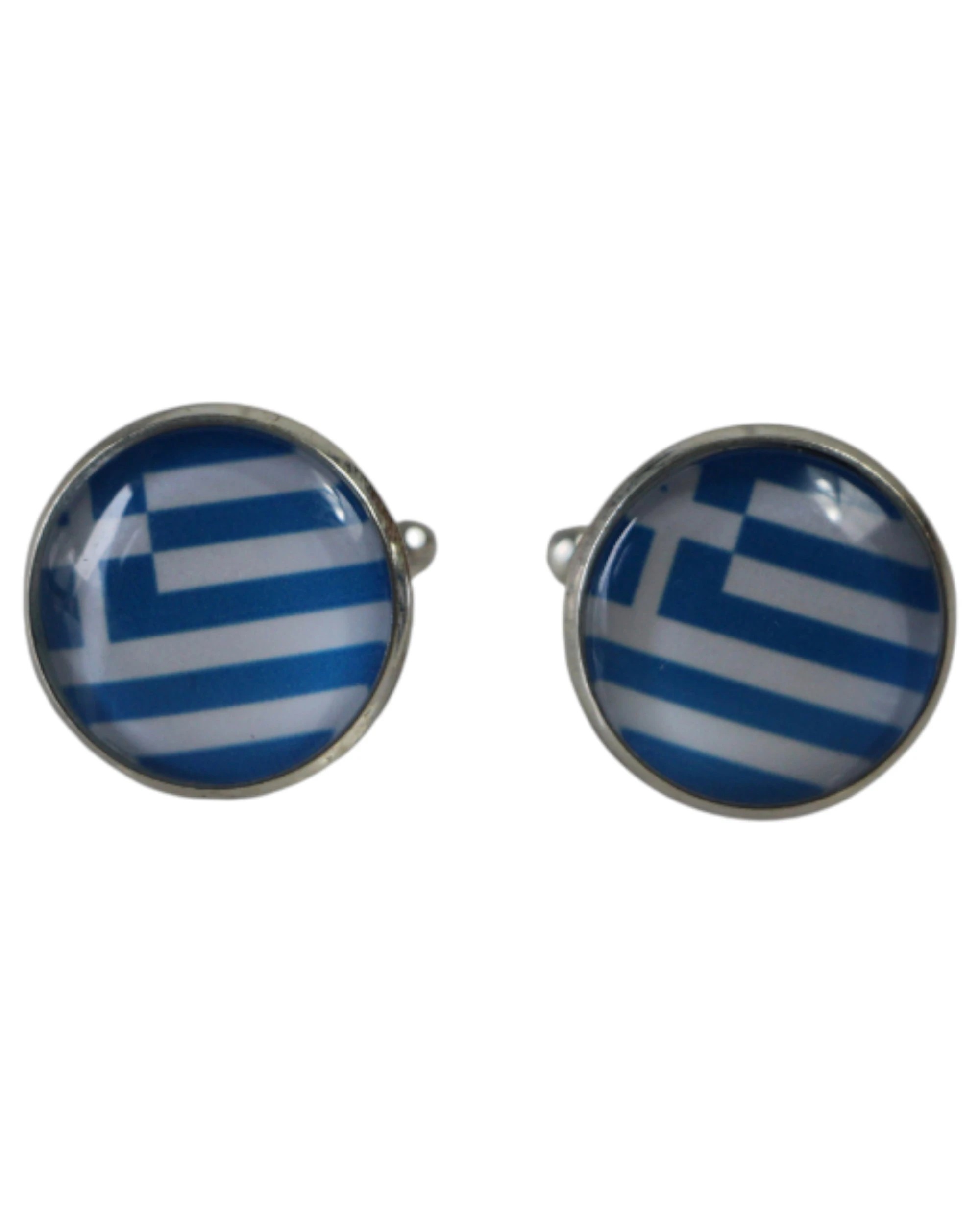 1 Zasel Mens Greece Greek Flag Round Cufflinks - Multi, 1 of 1