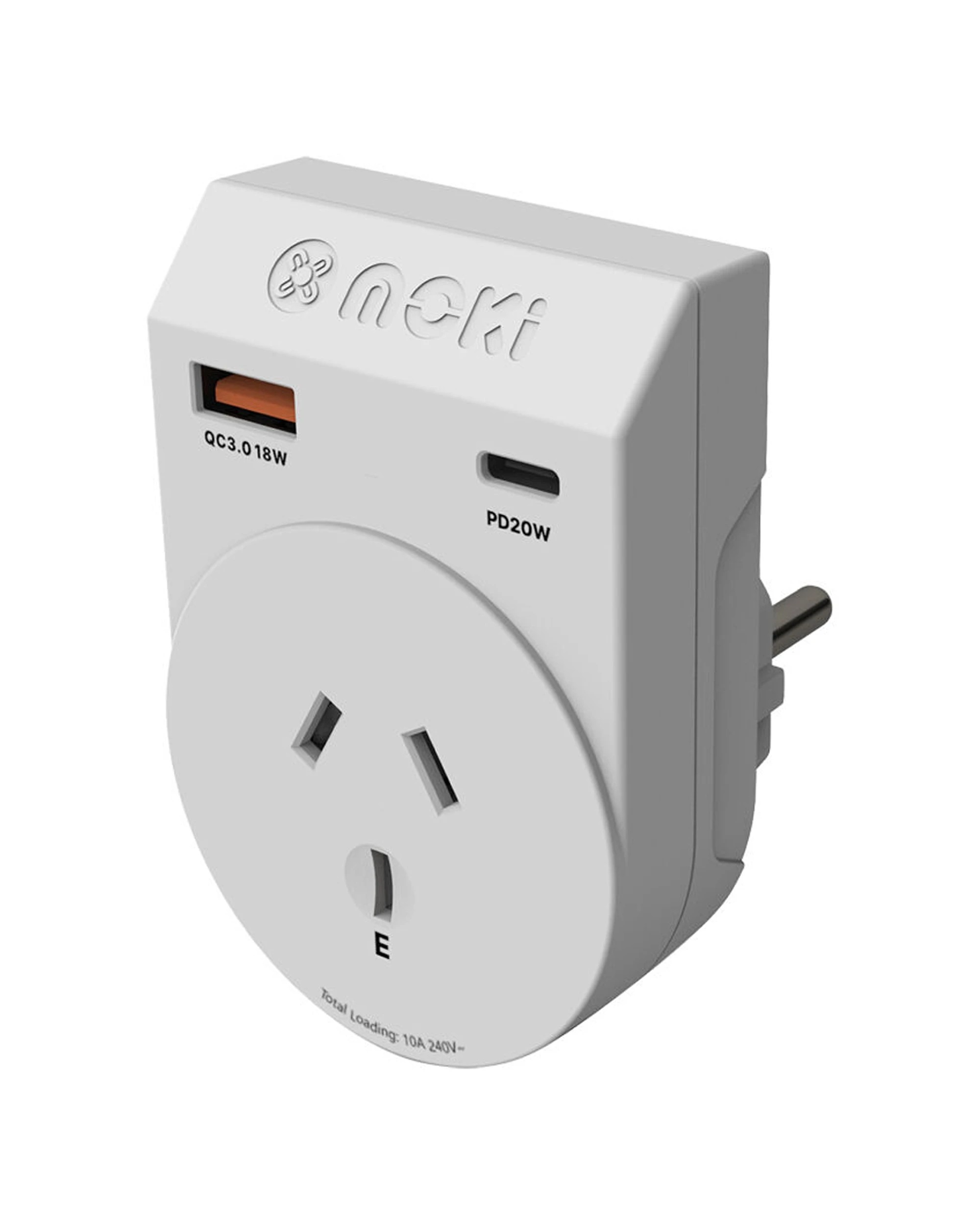 4 Moki 2PK Travel Adaptor Plus Outbound AUSNZ to EU with Type-C and USB-A - White, 4 of 4