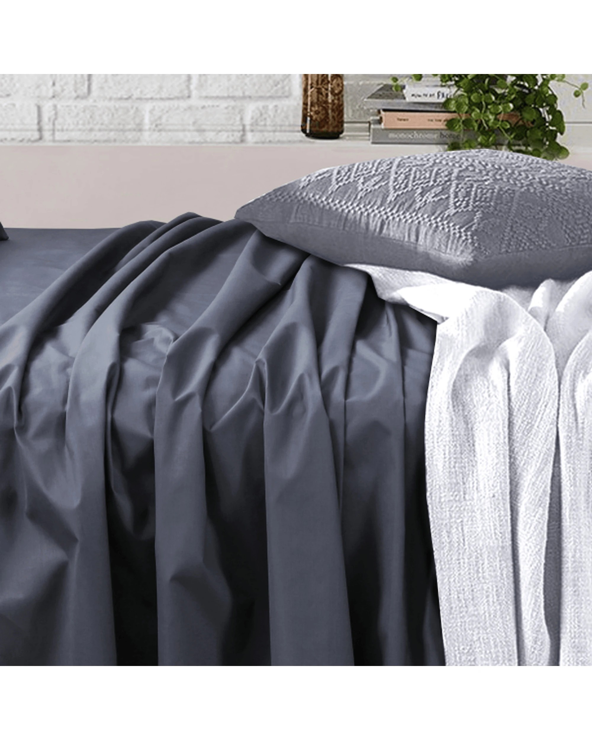 2 Amsons Bedsheets Set- Flat & Fitted Sheets With Pillowcases - King Bed - Charcoal, 2 of 7