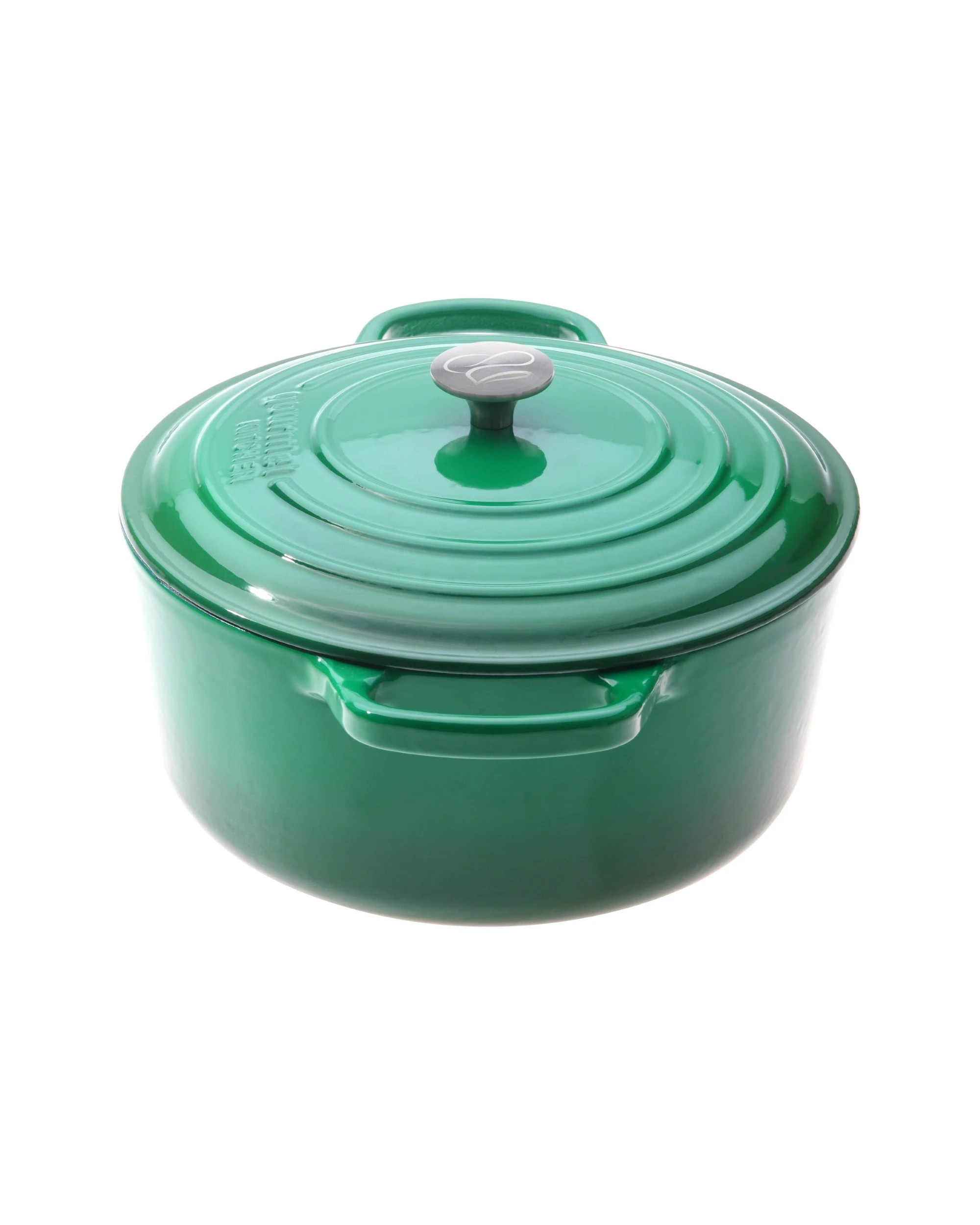 6 Gourmet Kitchen Enamelled Cast Iron Casserole 28cm - Eden Green, 6 of 9